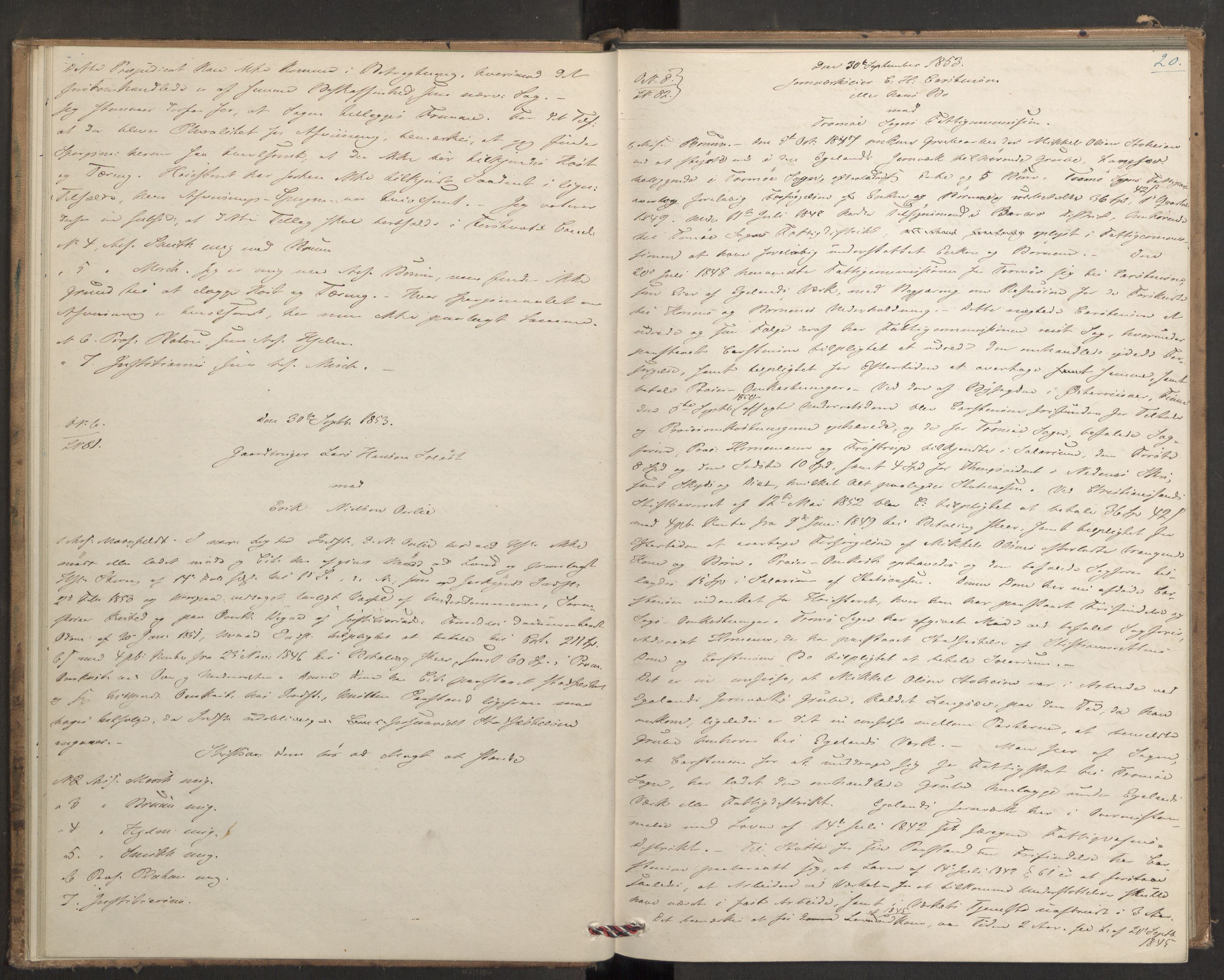 Høyesterett, AV/RA-S-1002/E/Eb/Ebb/L0046/0002: Voteringsprotokoller / Voteringsprotokoll, 1853-1854, s. 19b-20a