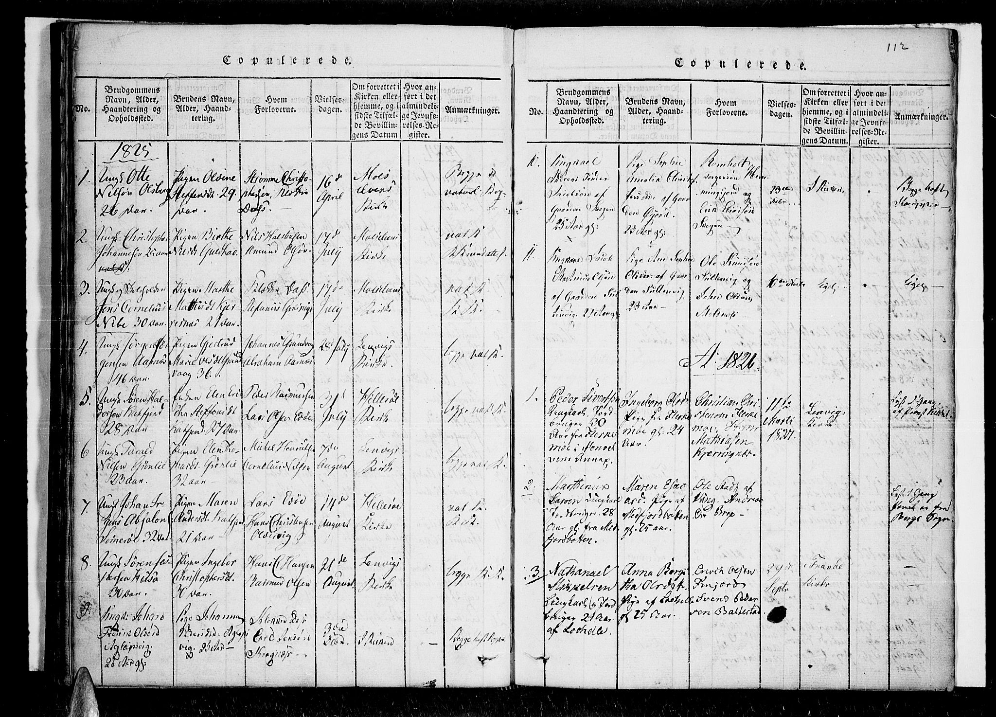 Lenvik sokneprestembete, AV/SATØ-S-1310/H/Ha/Haa/L0003kirke: Ministerialbok nr. 3, 1820-1831, s. 112