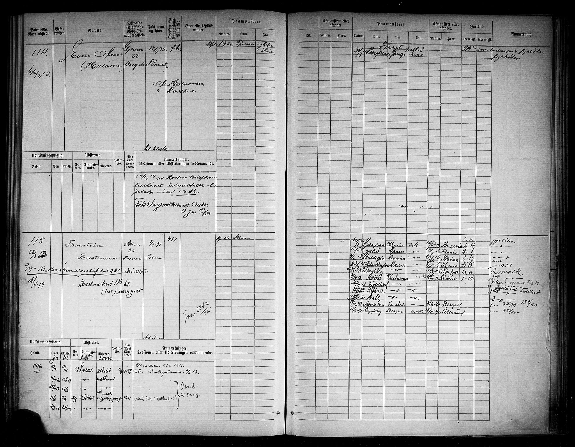 Skien innrulleringskontor, AV/SAKO-A-832/F/Fb/L0009: Hovedrulle, 1885-1931, s. 61