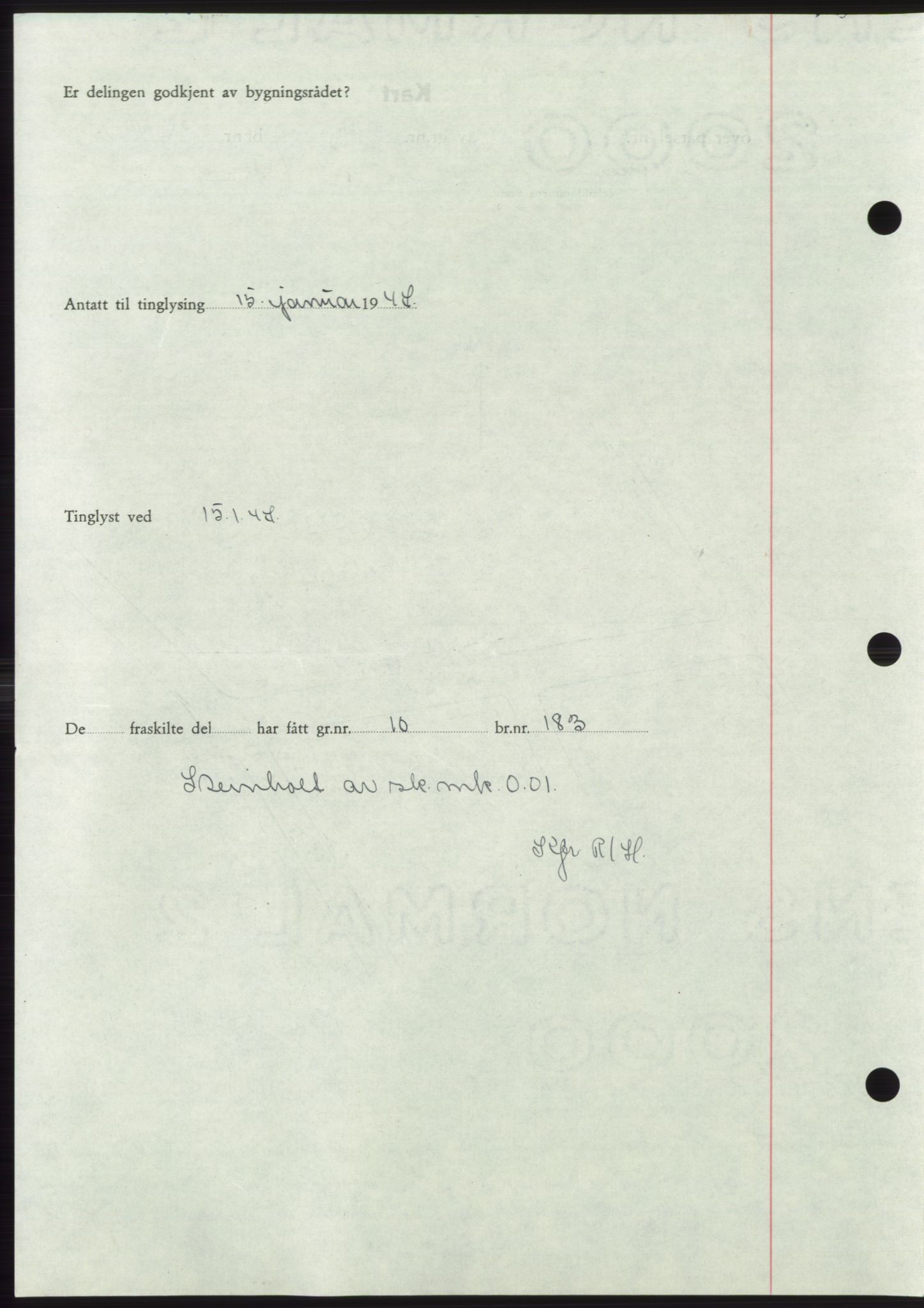 Namdal sorenskriveri, SAT/A-4133/1/2/2C: Pantebok nr. -, 1946-1947, Dagboknr: 116/1947
