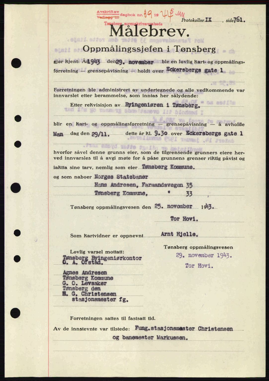 Tønsberg sorenskriveri, AV/SAKO-A-130/G/Ga/Gaa/L0014: Pantebok nr. A14, 1943-1944, Dagboknr: 39/1944