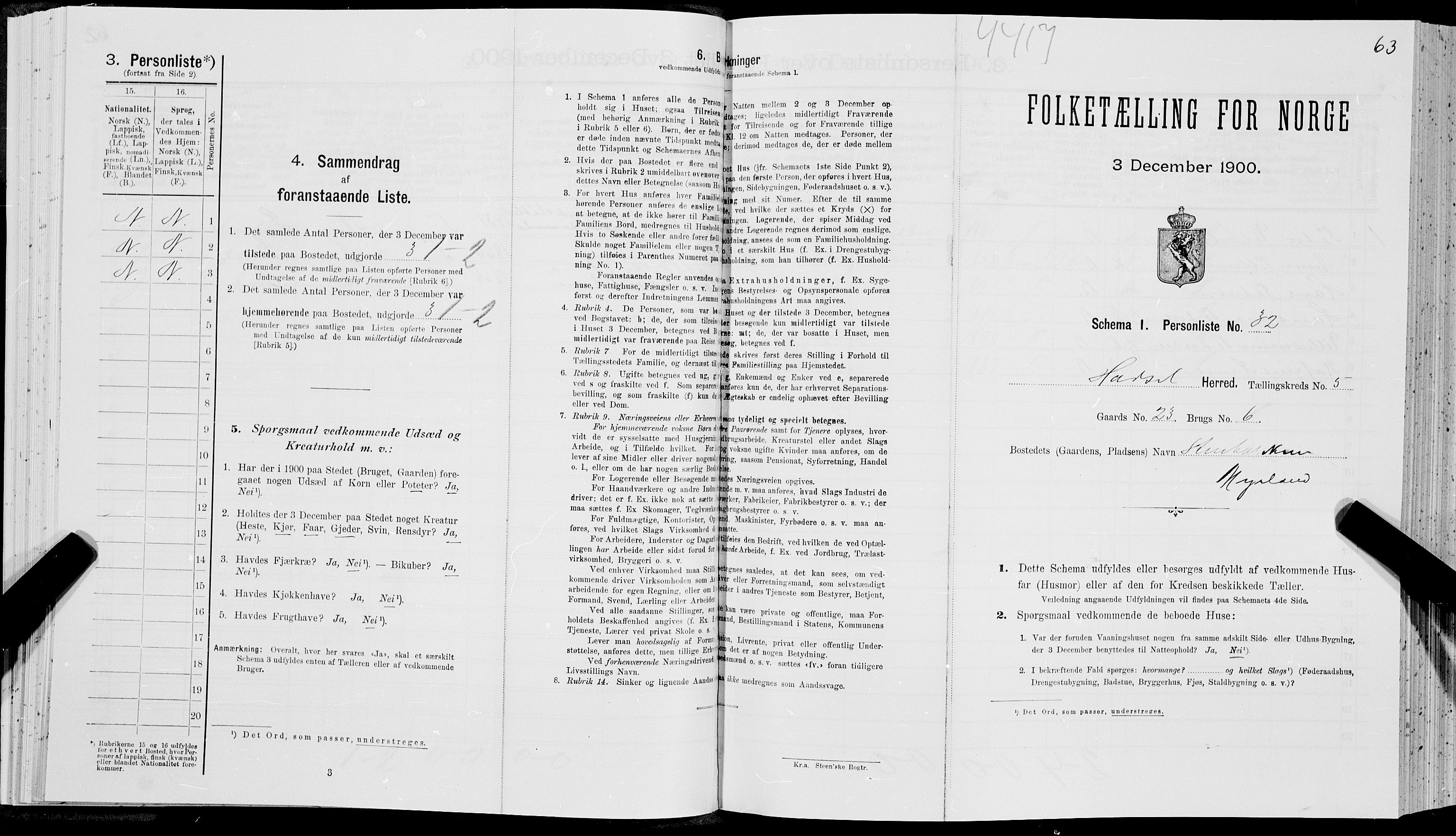 SAT, Folketelling 1900 for 1866 Hadsel herred, 1900, s. 527