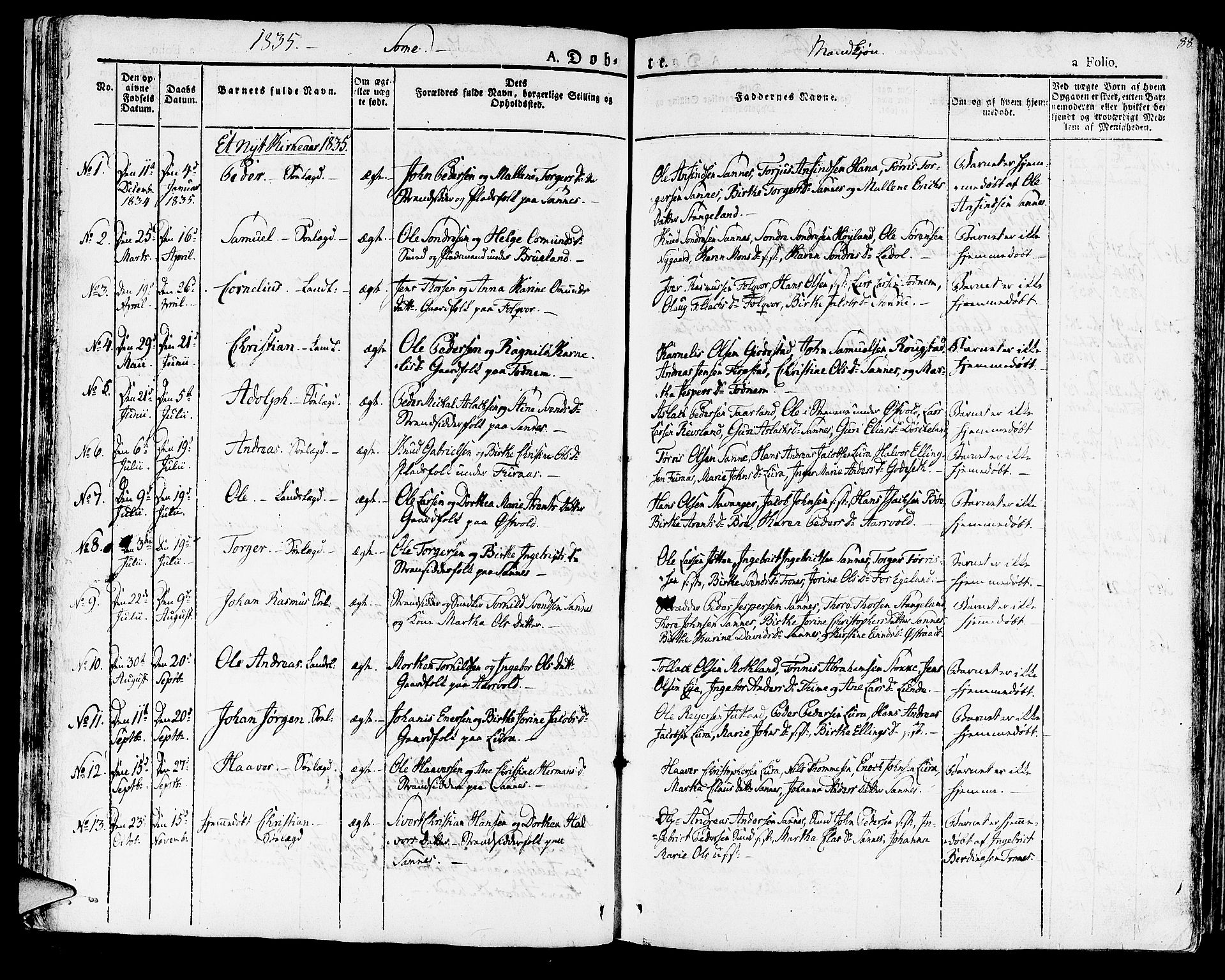 Høyland sokneprestkontor, AV/SAST-A-101799/001/30BA/L0007: Ministerialbok nr. A 7 /2, 1825-1841, s. 88