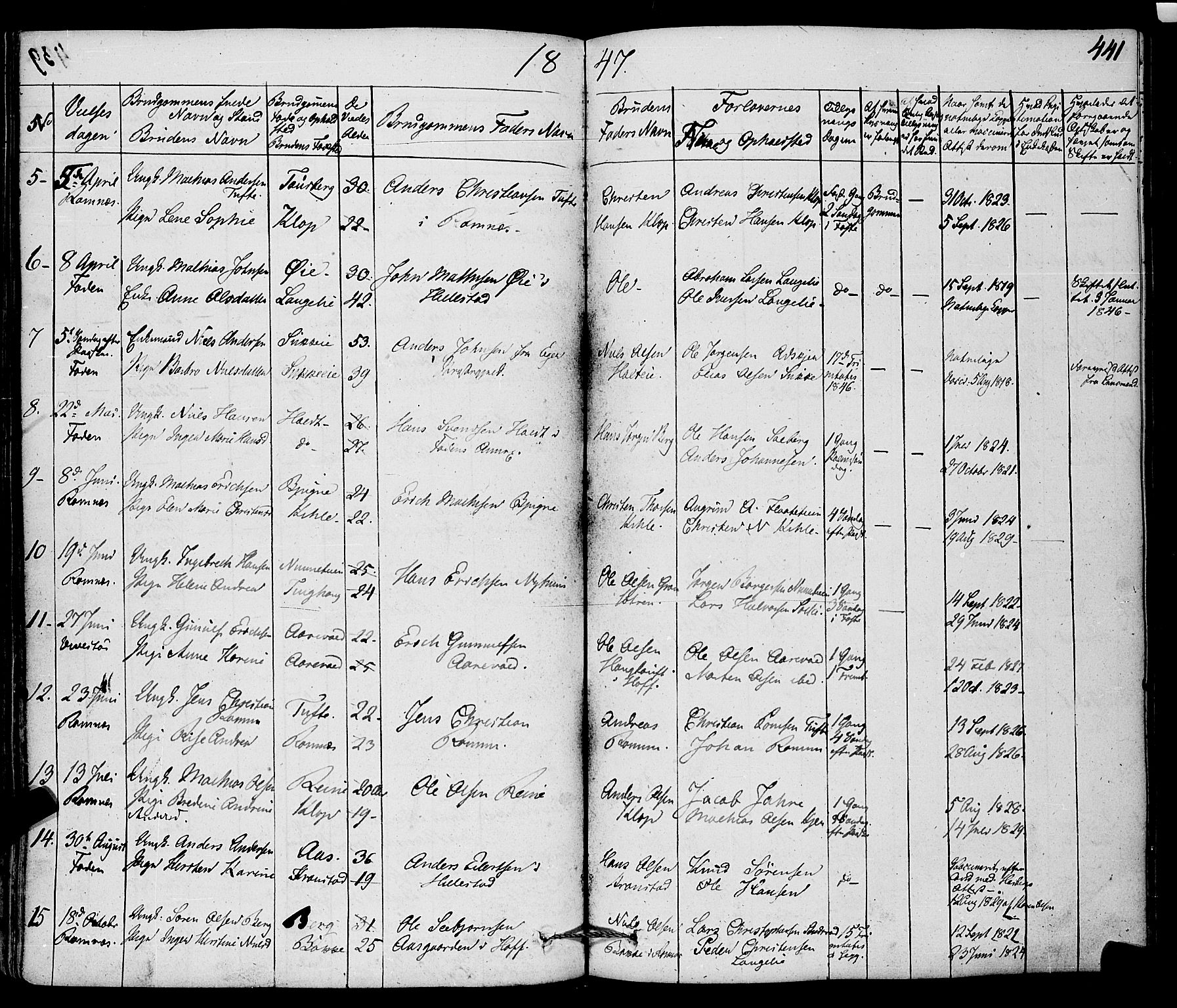 Ramnes kirkebøker, SAKO/A-314/F/Fa/L0005: Ministerialbok nr. I 5, 1841-1861, s. 440-441