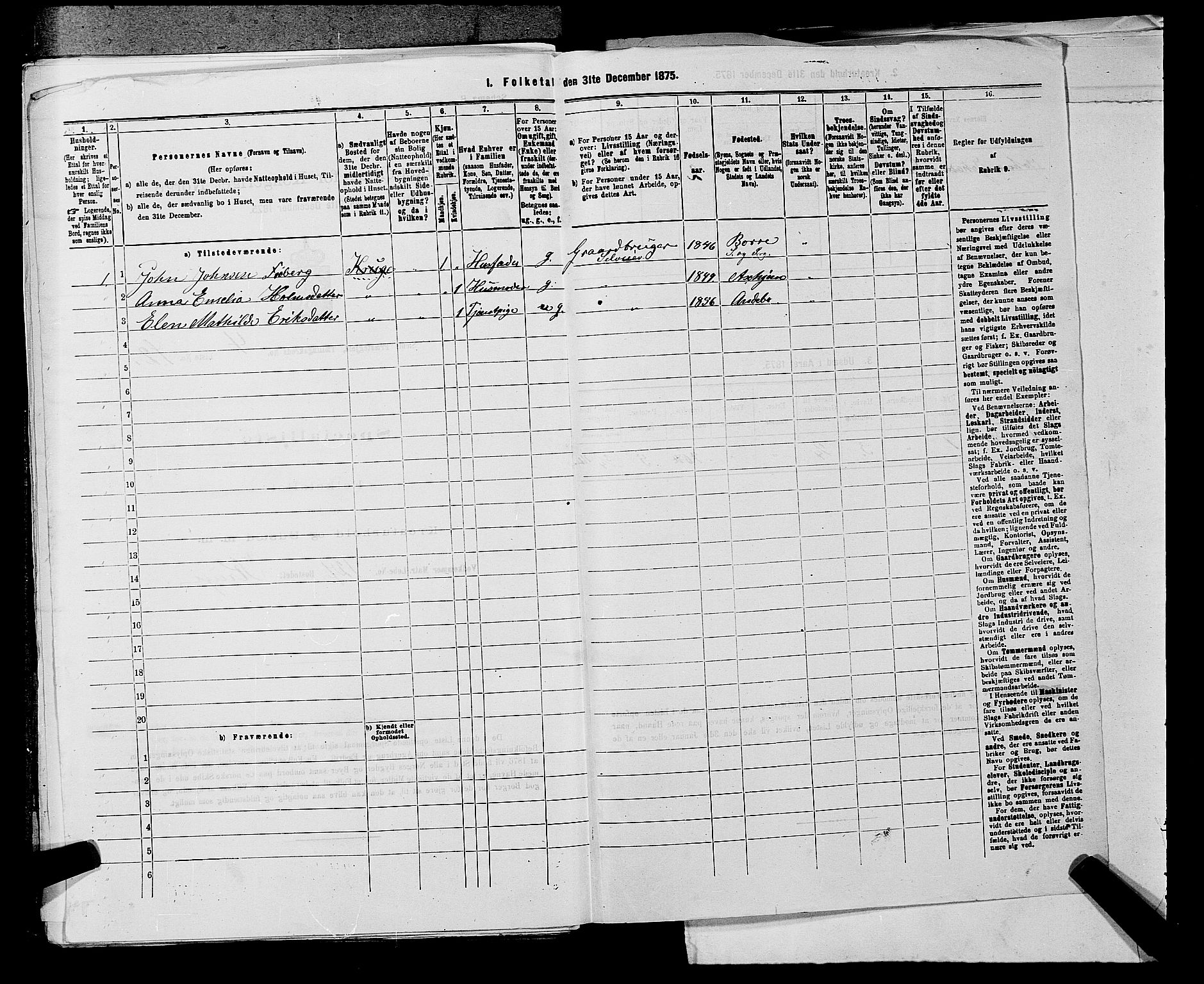 SAKO, Folketelling 1875 for 0721P Sem prestegjeld, 1875, s. 609