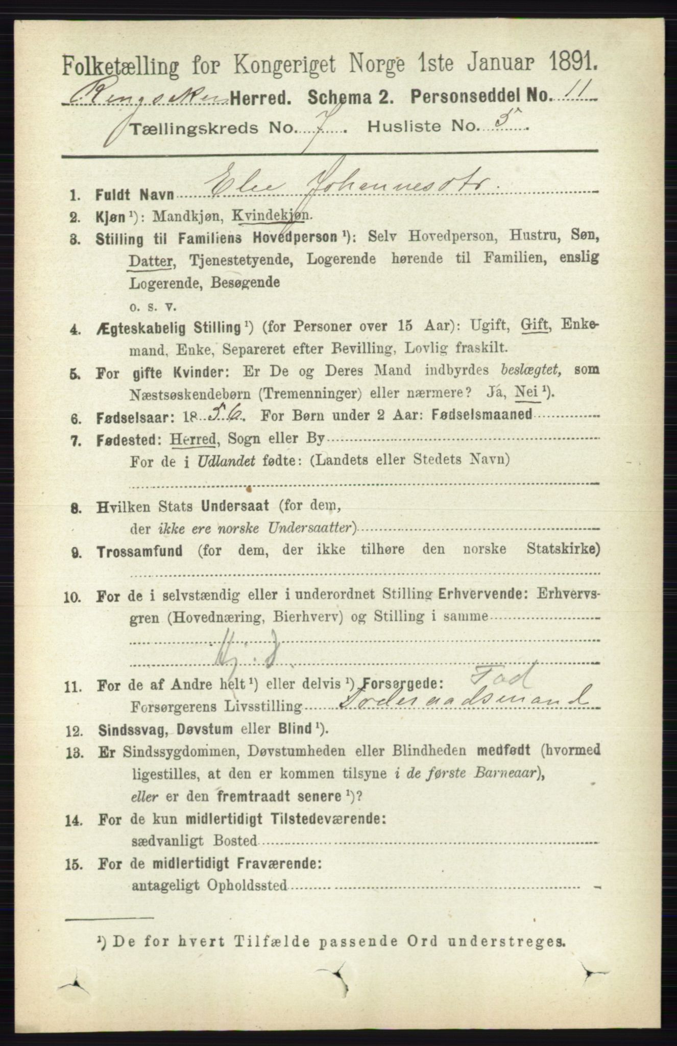 RA, Folketelling 1891 for 0412 Ringsaker herred, 1891, s. 3907