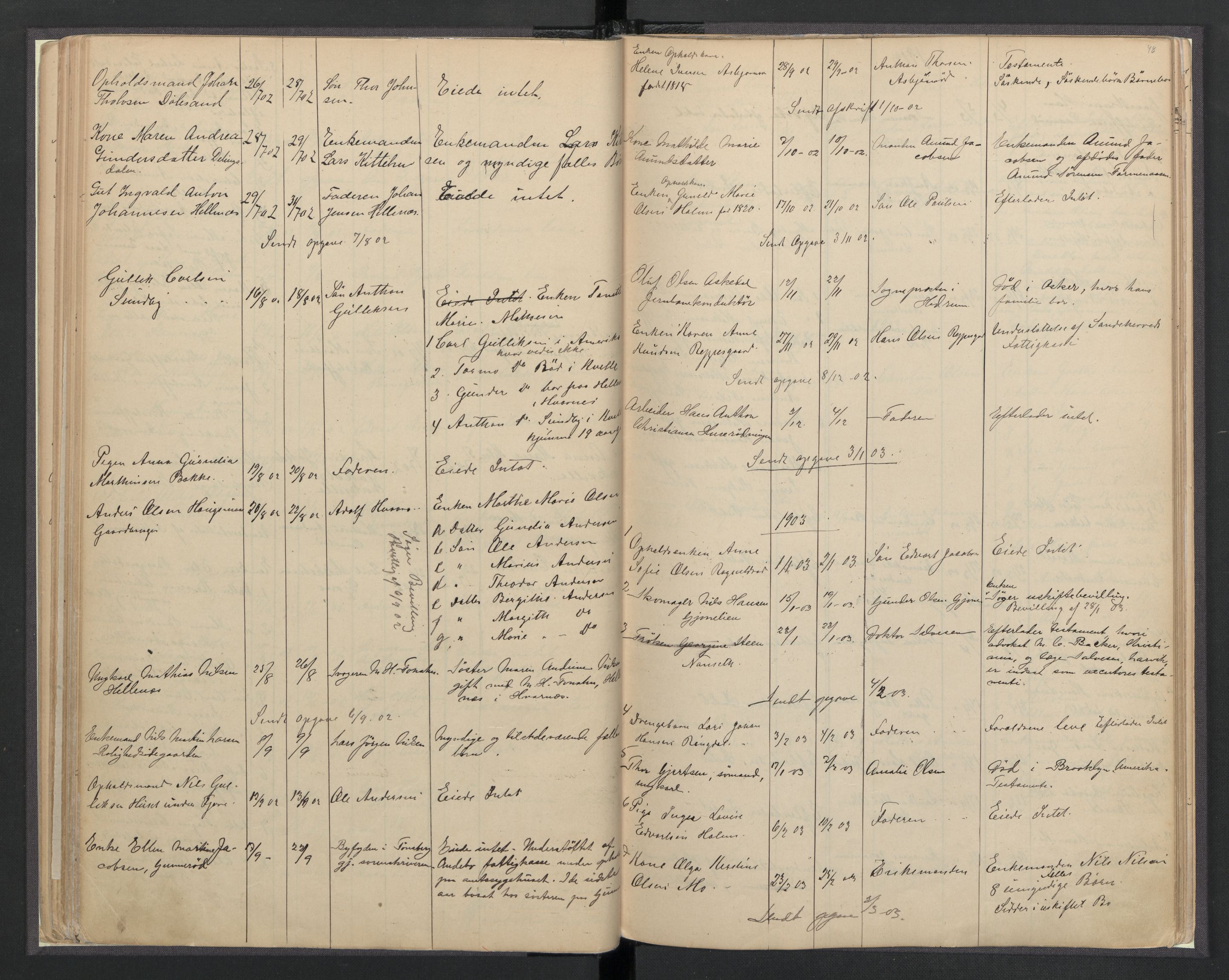 Hedrum lensmannskontor, AV/SAKO-A-536/H/Ha/L0001: Dødsfallsprotokoll, 1886-1908, s. 48