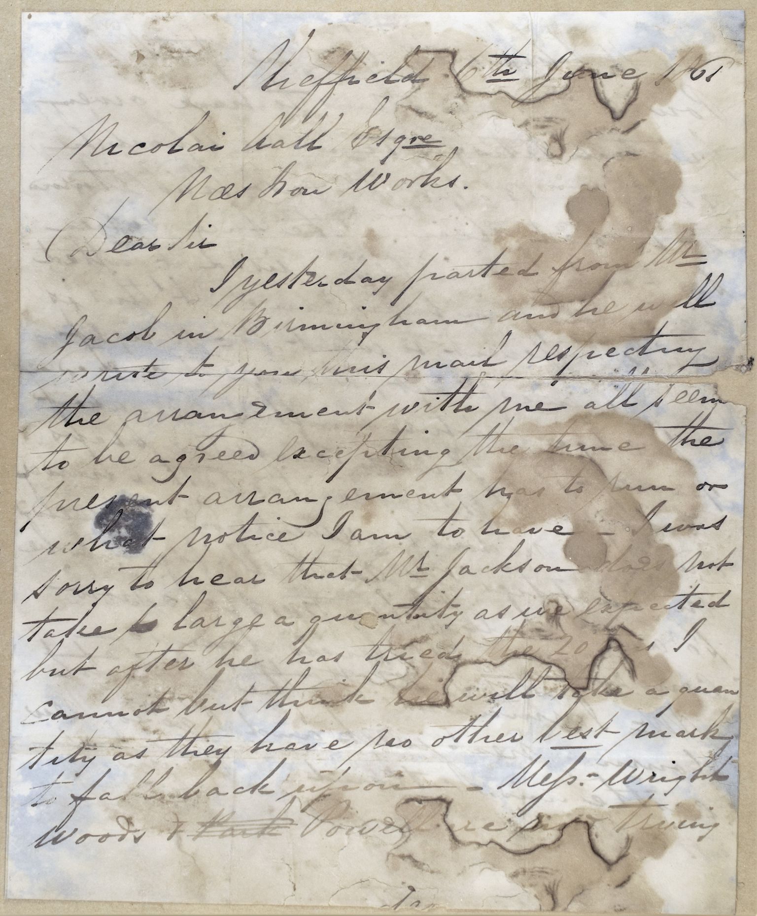 Familien Aalls privatarkiv , NESJ/NJM-005/E-00004/L0027: Inngående brev 1840-1866, uordnet, del 2, 1840-1866