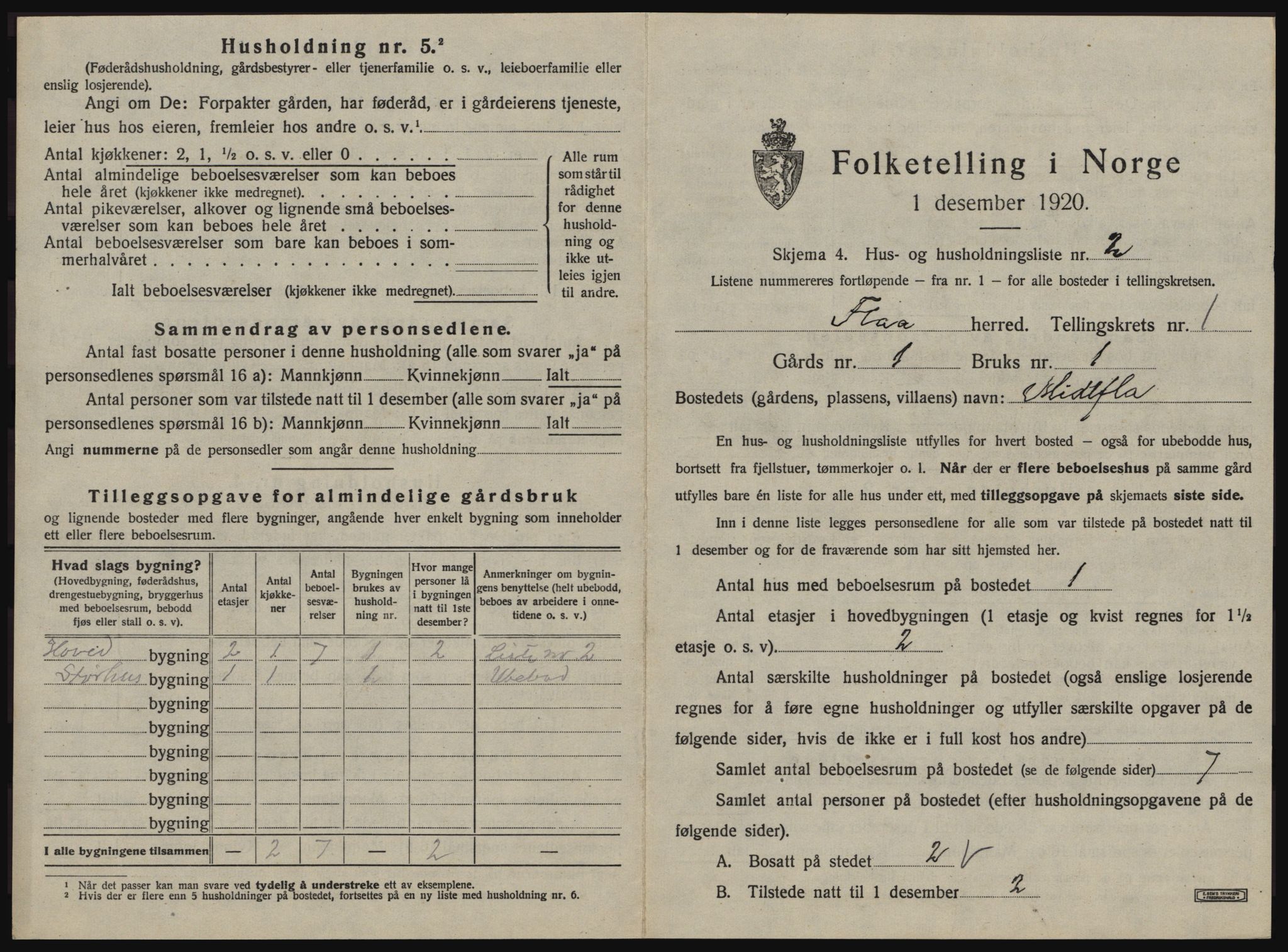 SAT, Folketelling 1920 for 1652 Flå herred, 1920, s. 18