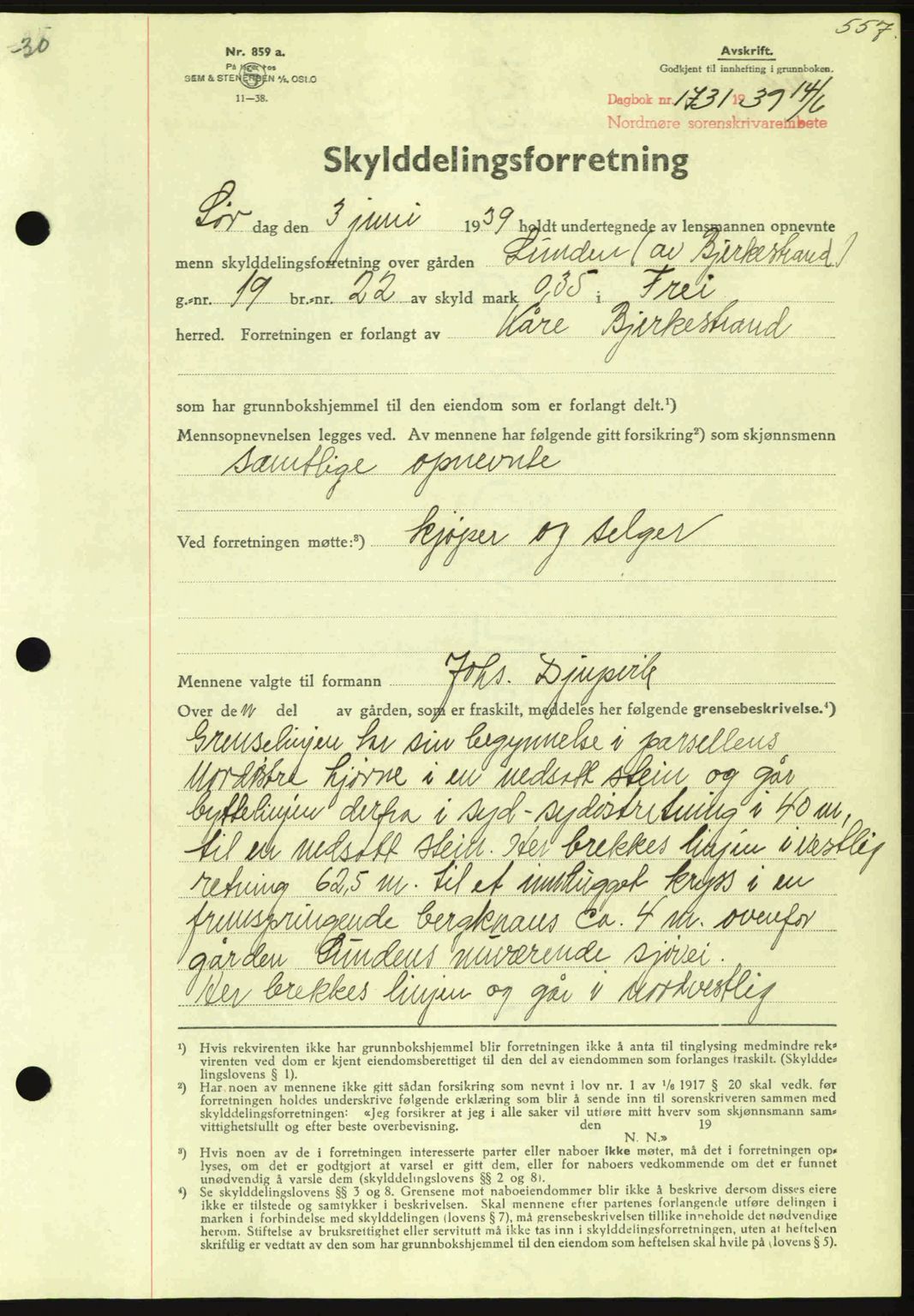 Nordmøre sorenskriveri, SAT/A-4132/1/2/2Ca: Pantebok nr. A86, 1939-1939, Dagboknr: 1731/1939