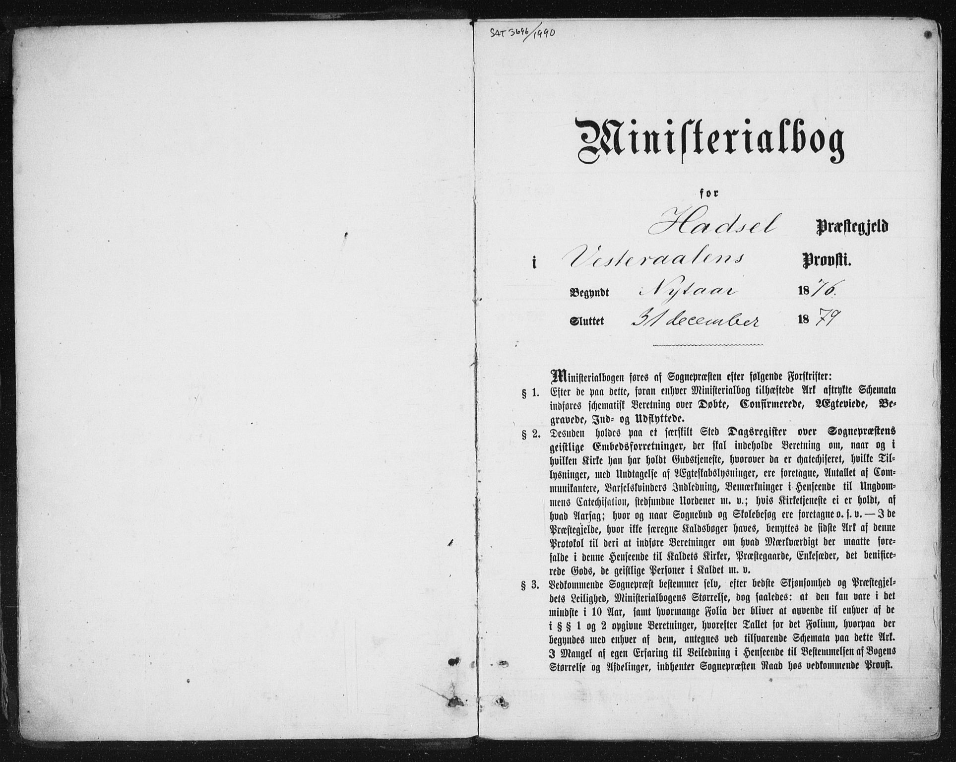 Ministerialprotokoller, klokkerbøker og fødselsregistre - Nordland, SAT/A-1459/888/L1243: Ministerialbok nr. 888A09, 1876-1879