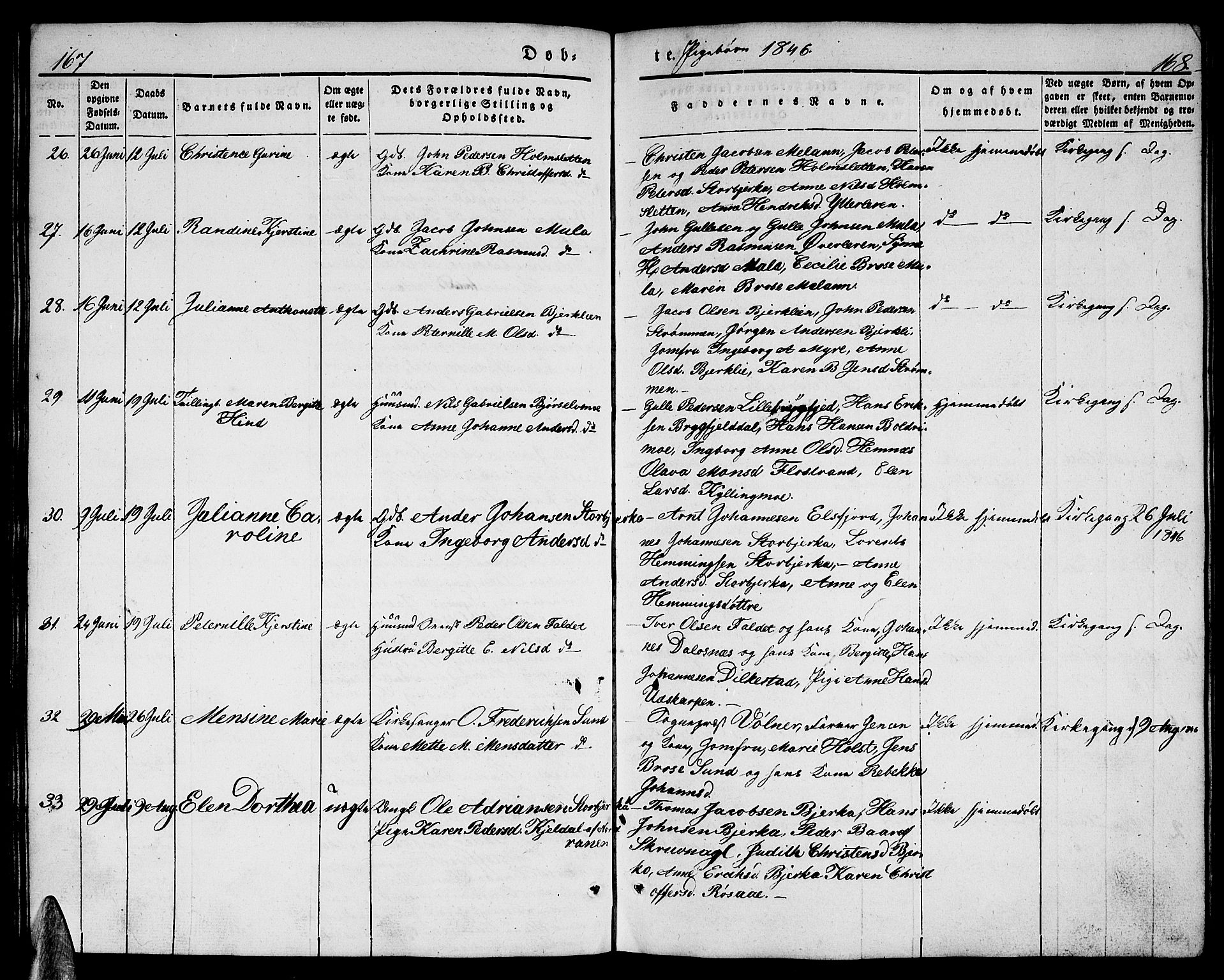 Ministerialprotokoller, klokkerbøker og fødselsregistre - Nordland, AV/SAT-A-1459/825/L0364: Klokkerbok nr. 825C01, 1841-1863, s. 167-168