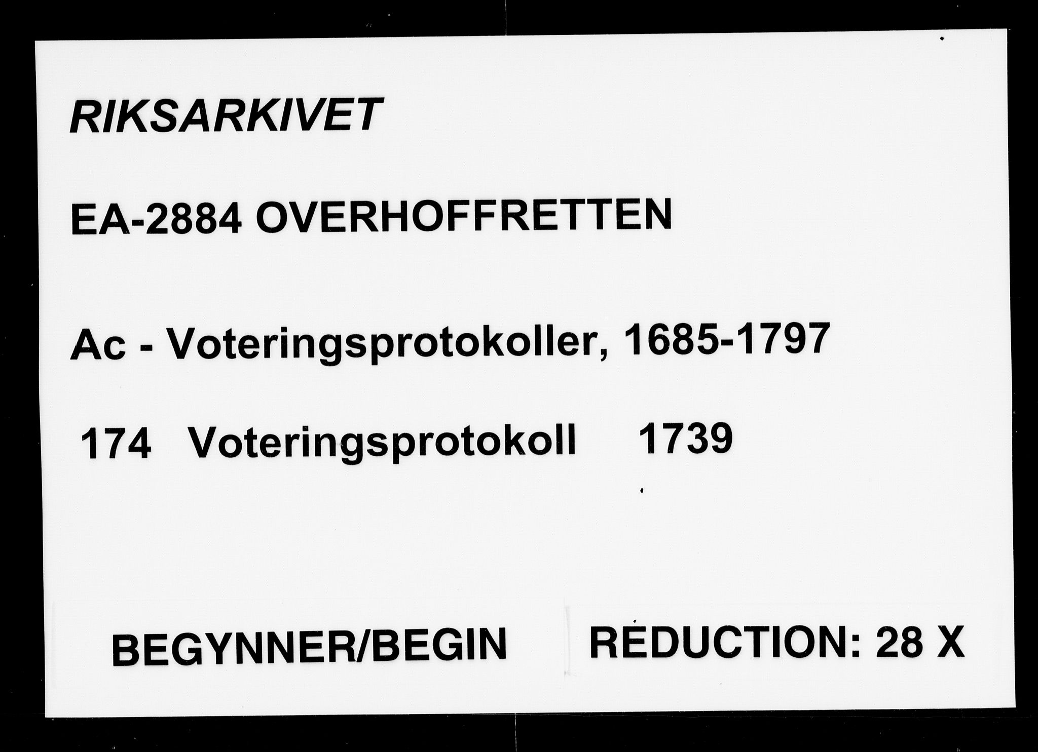 Overhoffretten 1667-1797, AV/RA-EA-2884/Ac/L0174: Voteringsprotokoll, 1739
