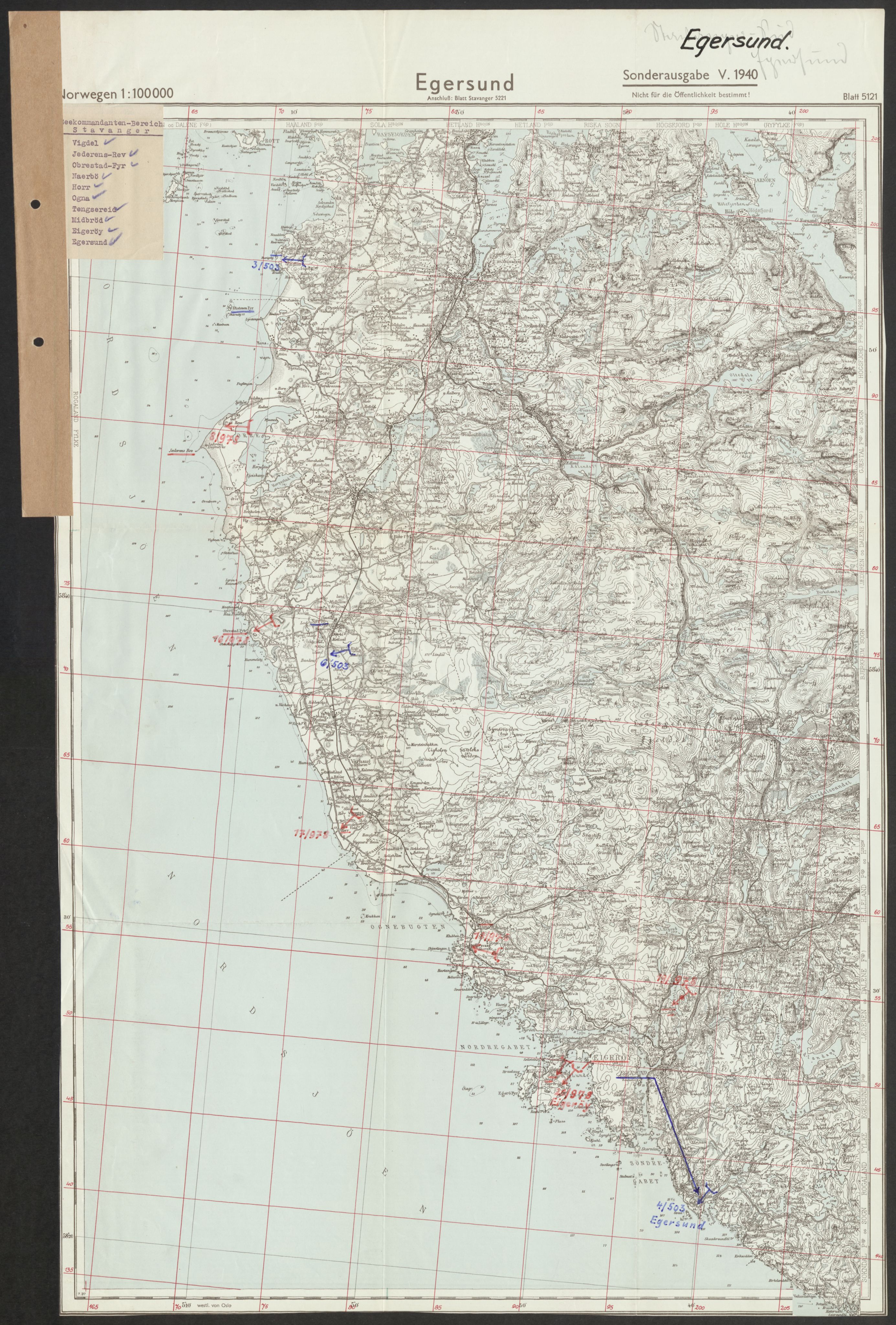 Forsvaret, Generalinspektør og sjefen for Kystartilleriet, AV/RA-RAFA-2045/F/Fa/L0016: Tyske oversiktskarter over festningsanlegg, 1940-1945, s. 257