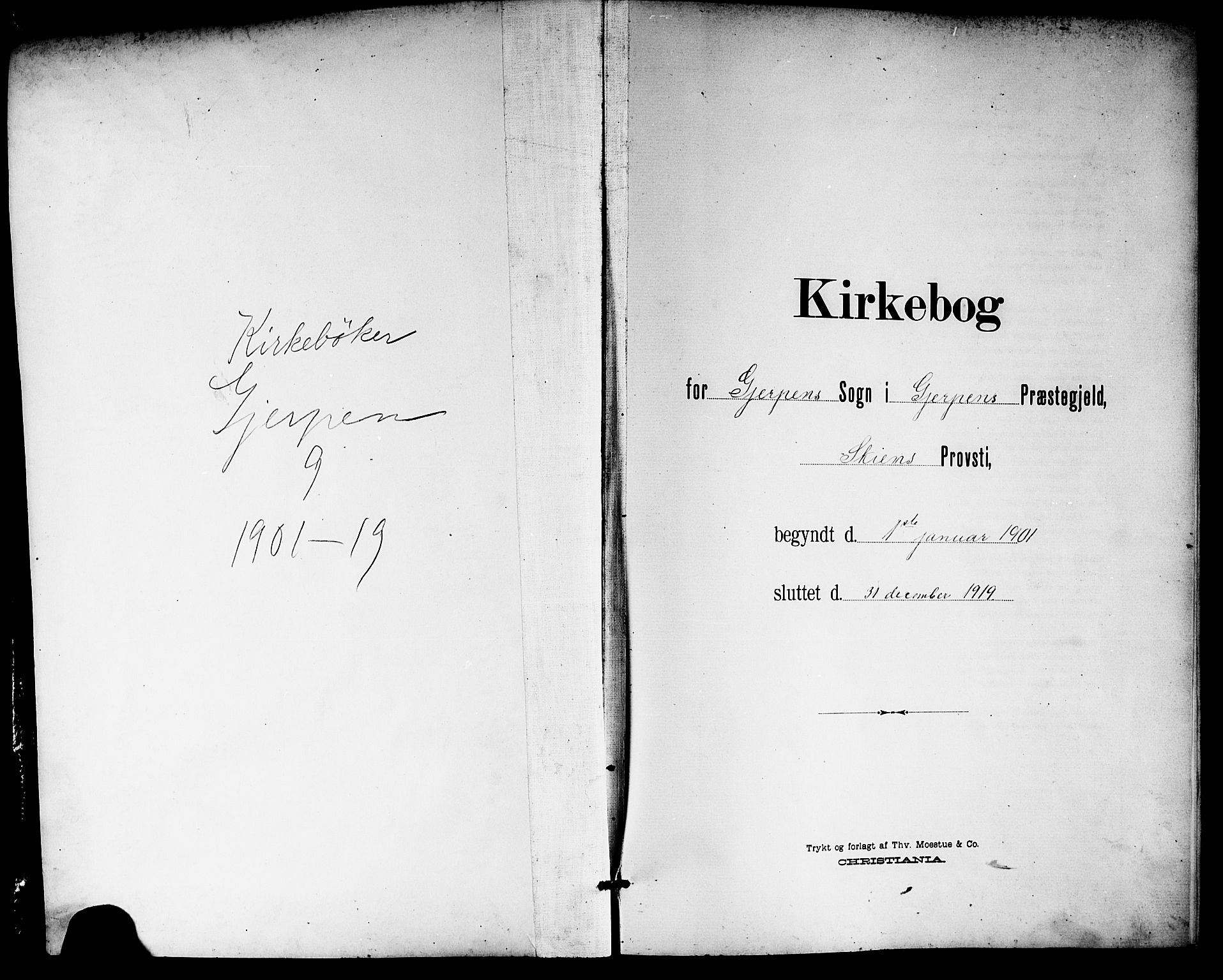 Gjerpen kirkebøker, AV/SAKO-A-265/G/Ga/L0003: Klokkerbok nr. I 3, 1901-1919