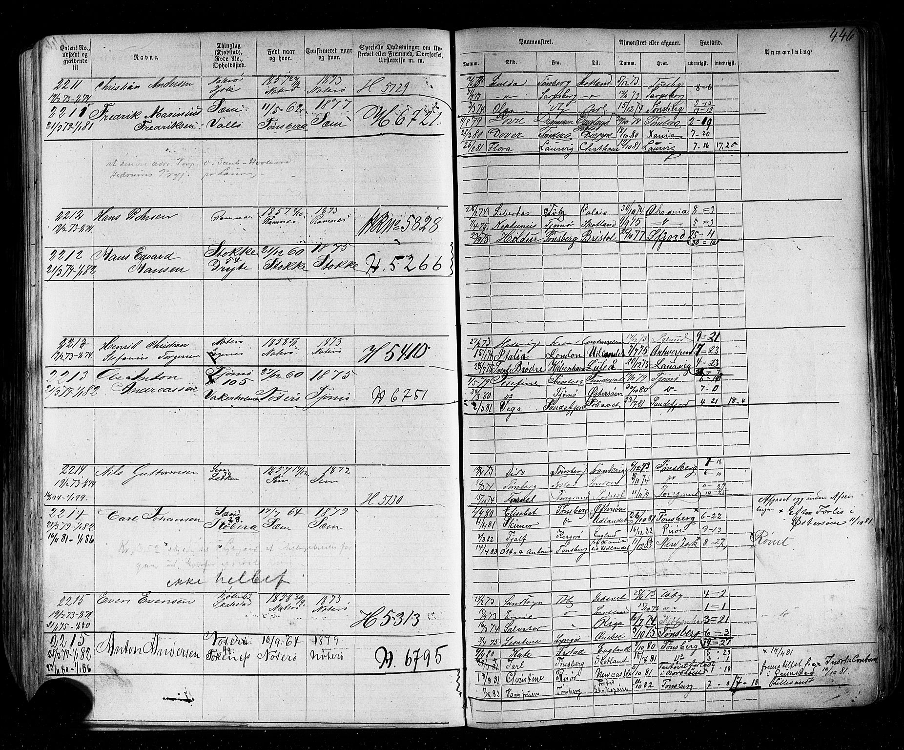 Tønsberg innrulleringskontor, AV/SAKO-A-786/F/Fb/L0002: Annotasjonsrulle Patent nr. 1-2635, 1869-1877, s. 489