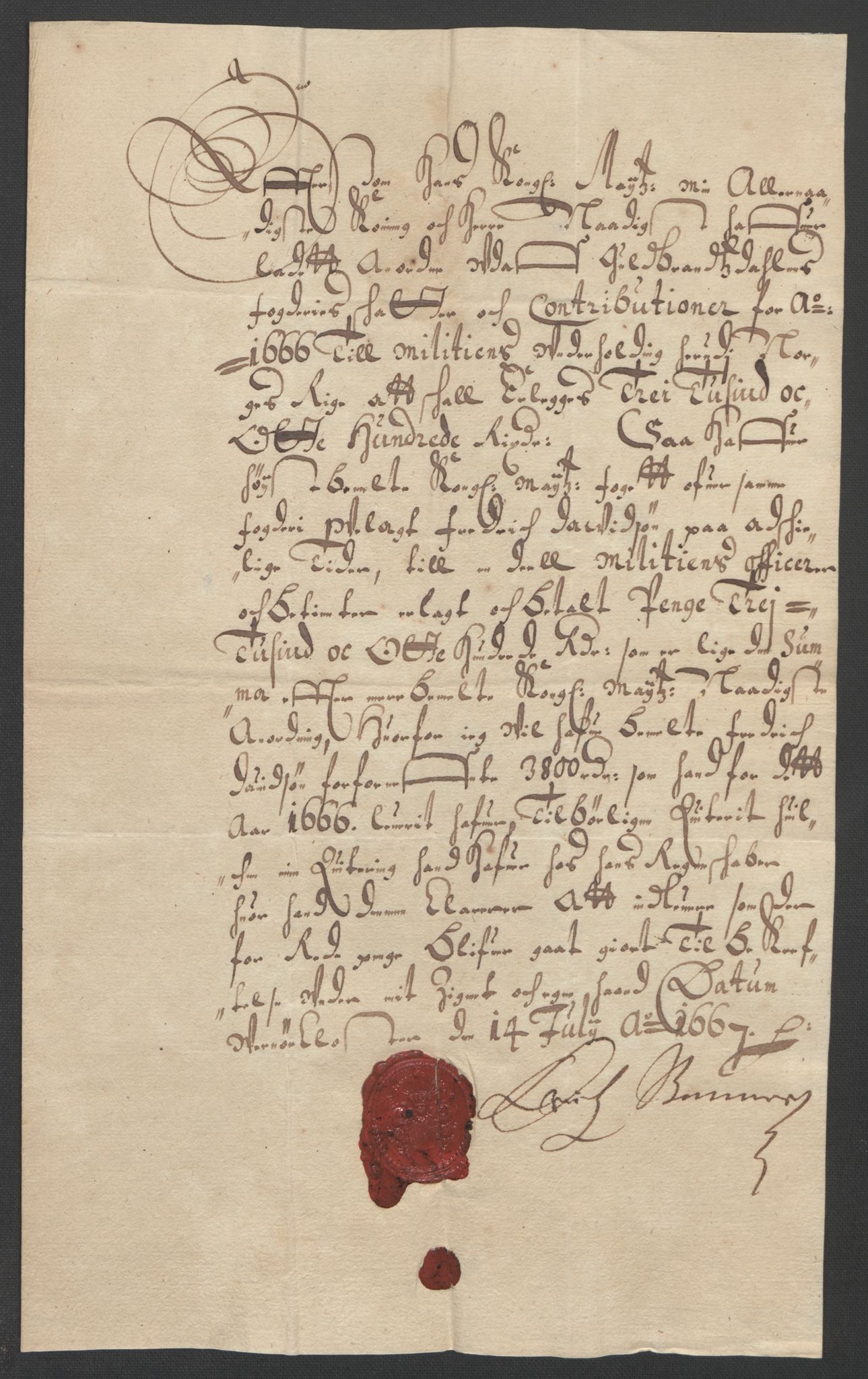 Rentekammeret inntil 1814, Reviderte regnskaper, Stiftamtstueregnskaper, Landkommissariatet på Akershus og Akershus stiftamt, RA/EA-5869/R/Rb/L0041: Akershus stiftamt, 1666