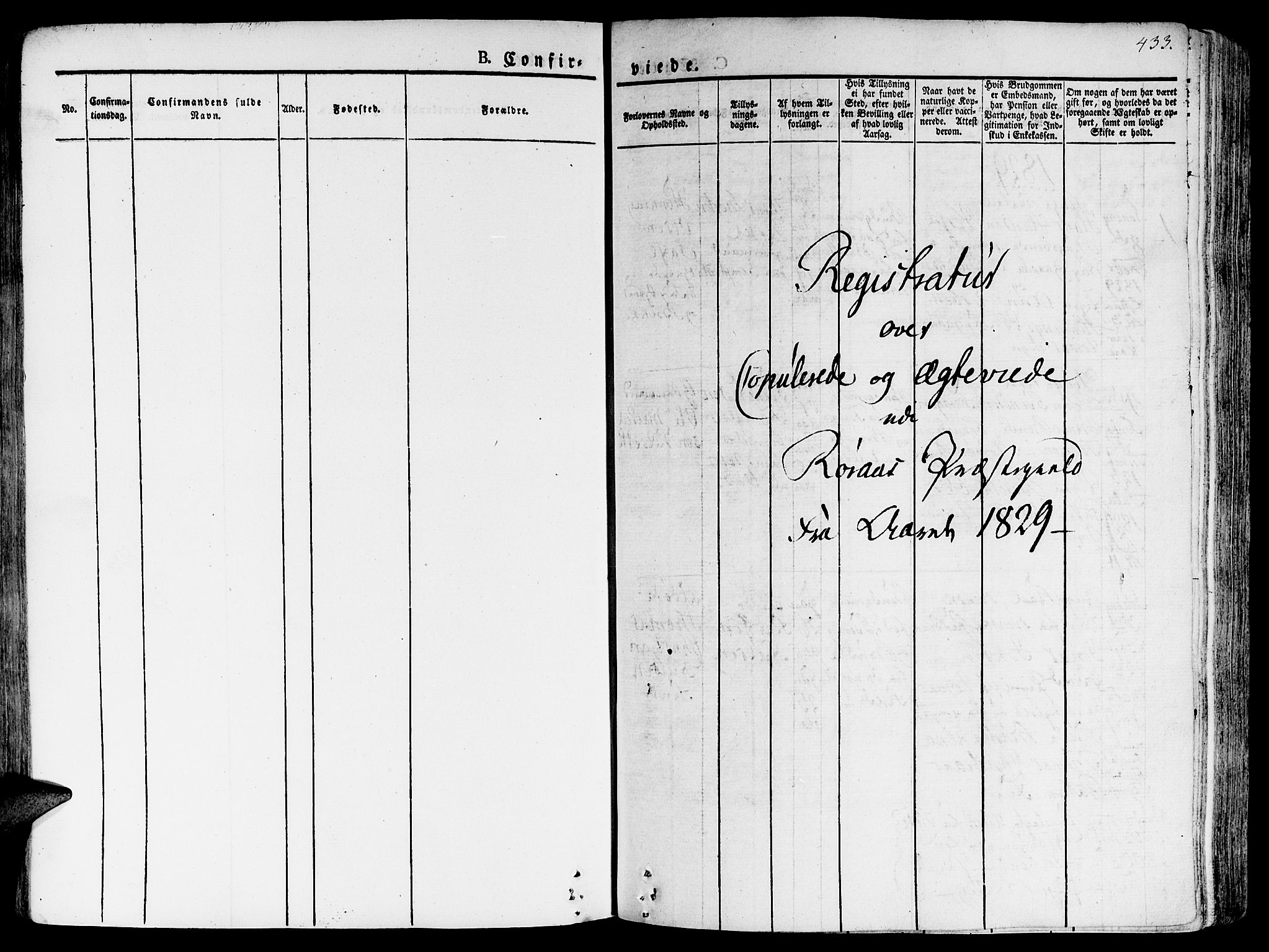 Ministerialprotokoller, klokkerbøker og fødselsregistre - Sør-Trøndelag, SAT/A-1456/681/L0930: Ministerialbok nr. 681A08, 1829-1844, s. 433