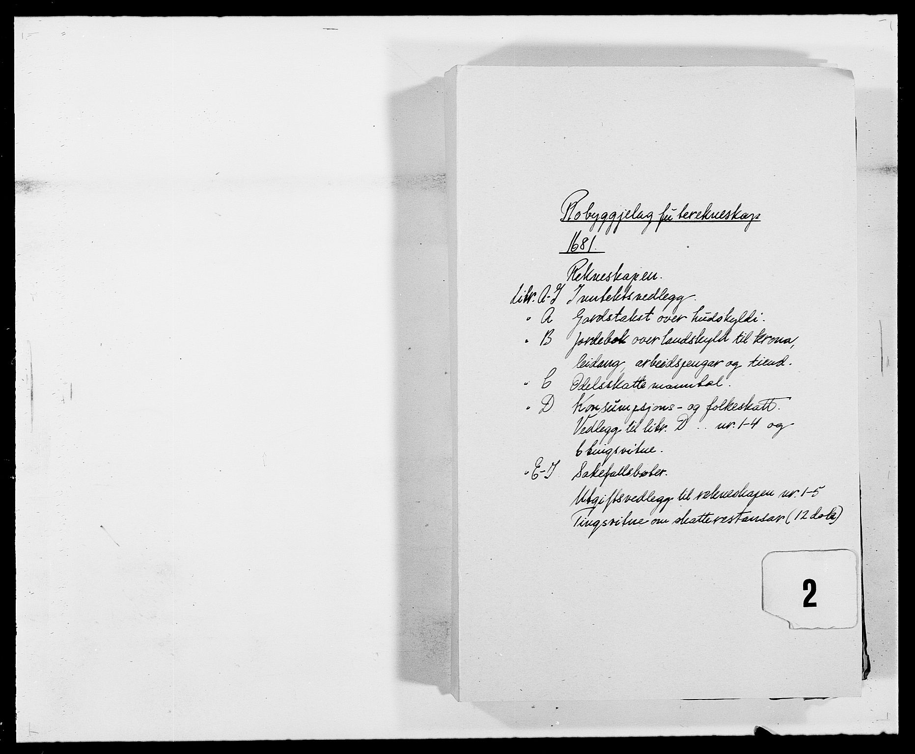 Rentekammeret inntil 1814, Reviderte regnskaper, Fogderegnskap, AV/RA-EA-4092/R40/L2437: Fogderegnskap Råbyggelag, 1681, s. 1