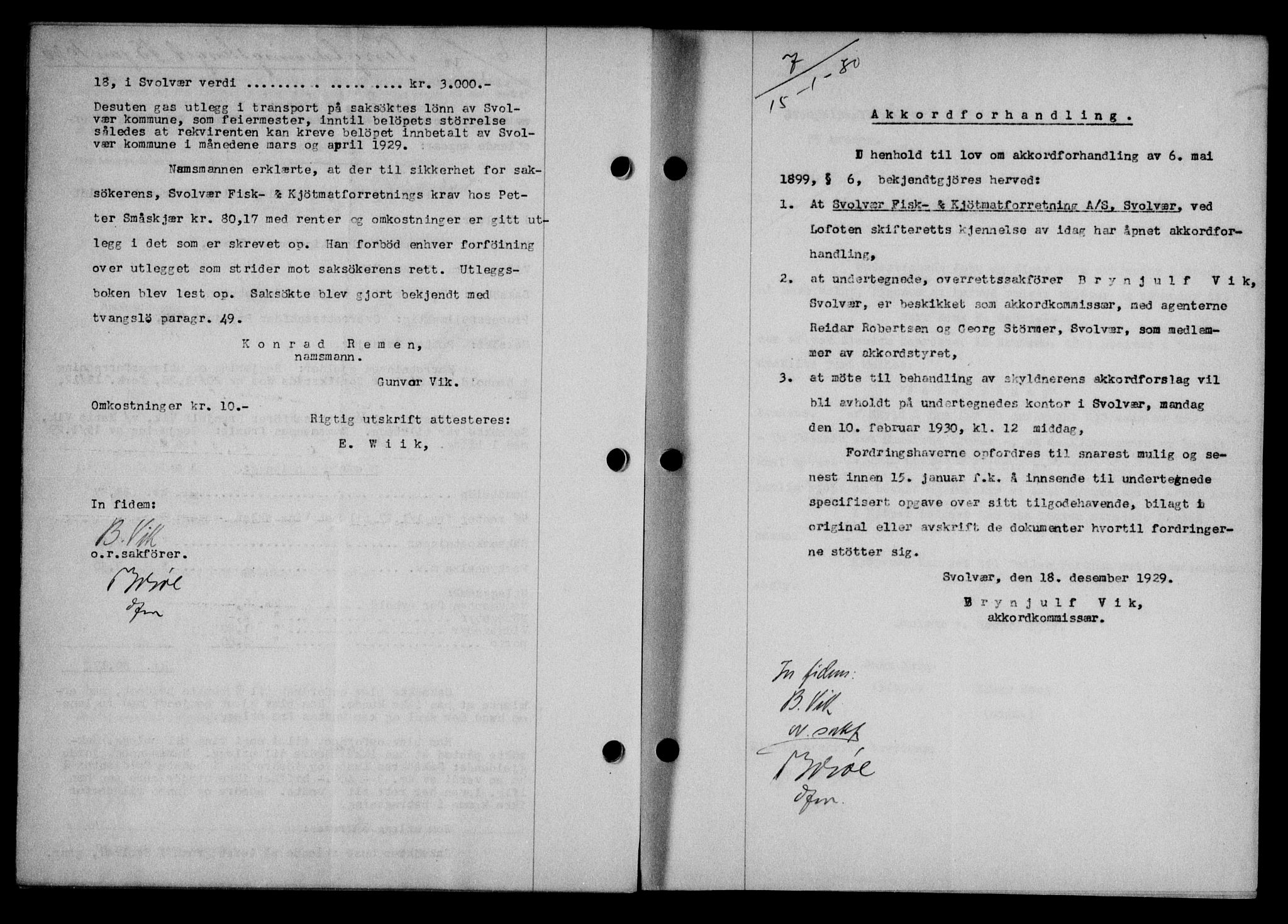 Lofoten sorenskriveri, SAT/A-0017/1/2/2C/L0021b: Pantebok nr. 21b, 1930-1930, Tingl.dato: 15.01.1930