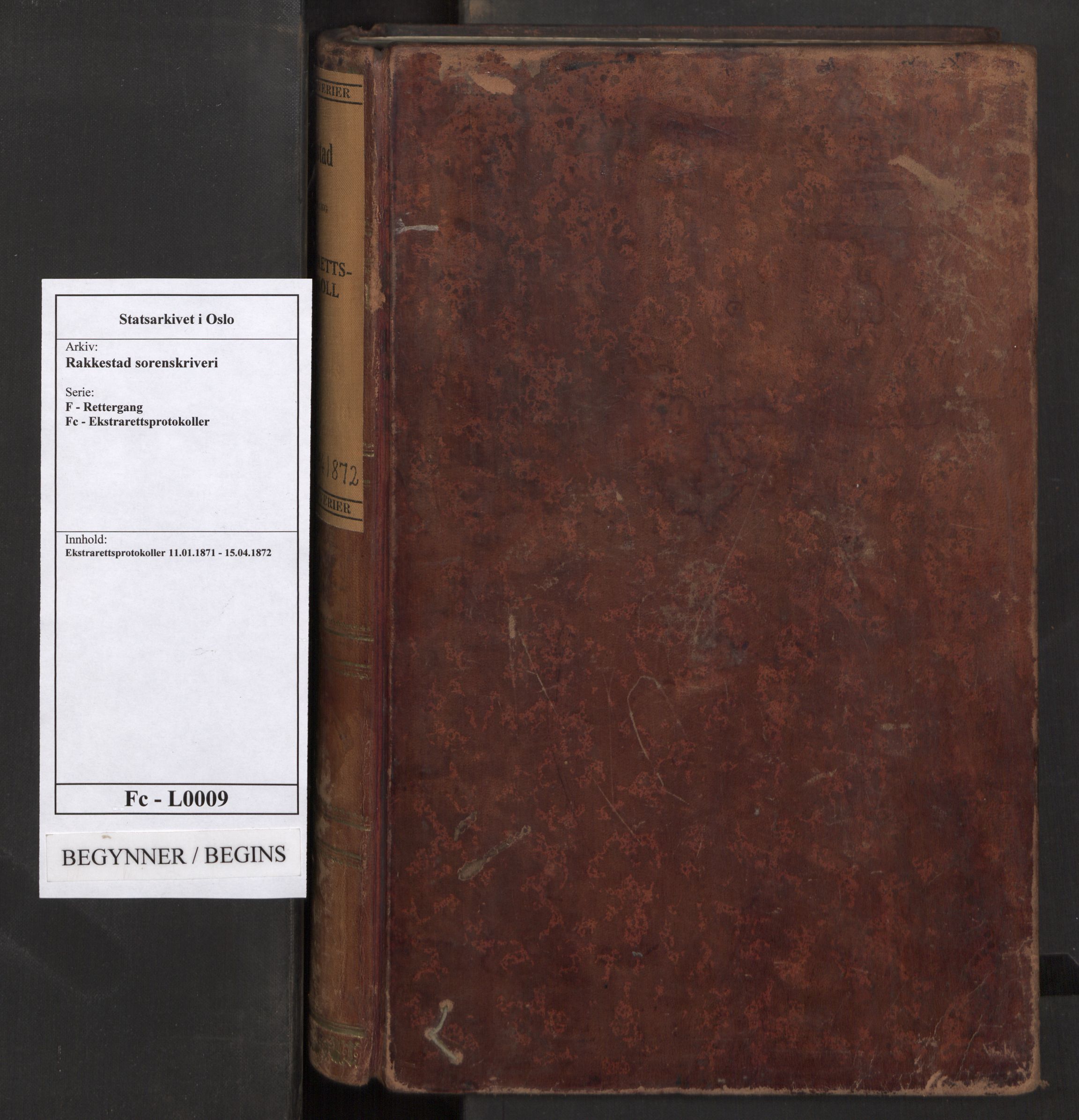Rakkestad sorenskriveri, SAO/A-10686/F/Fc/L0009: Ekstrarettsprotokoller, 1871-1872