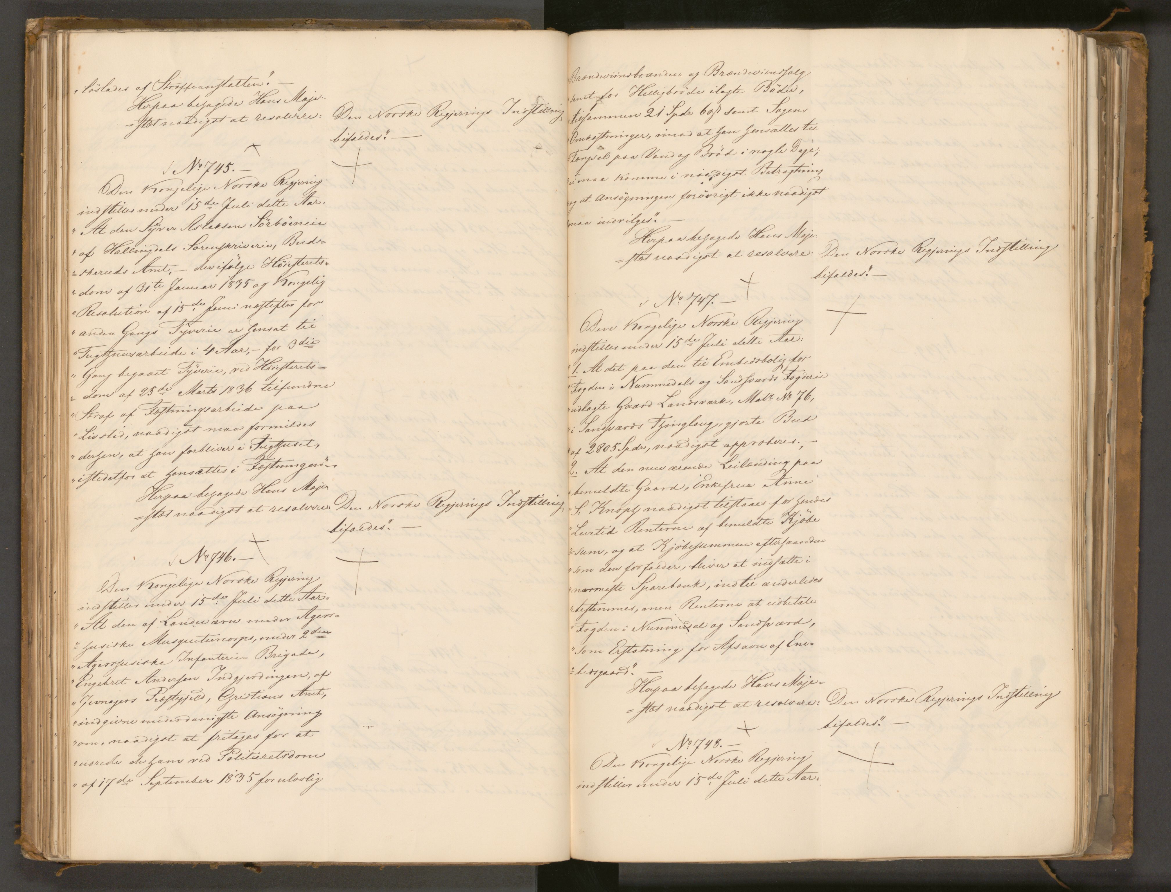 Statsrådssekretariatet, AV/RA-S-1001/A/Ab/L0043: Kgl. res. nr. 632-1192, 2. halvår, 1836