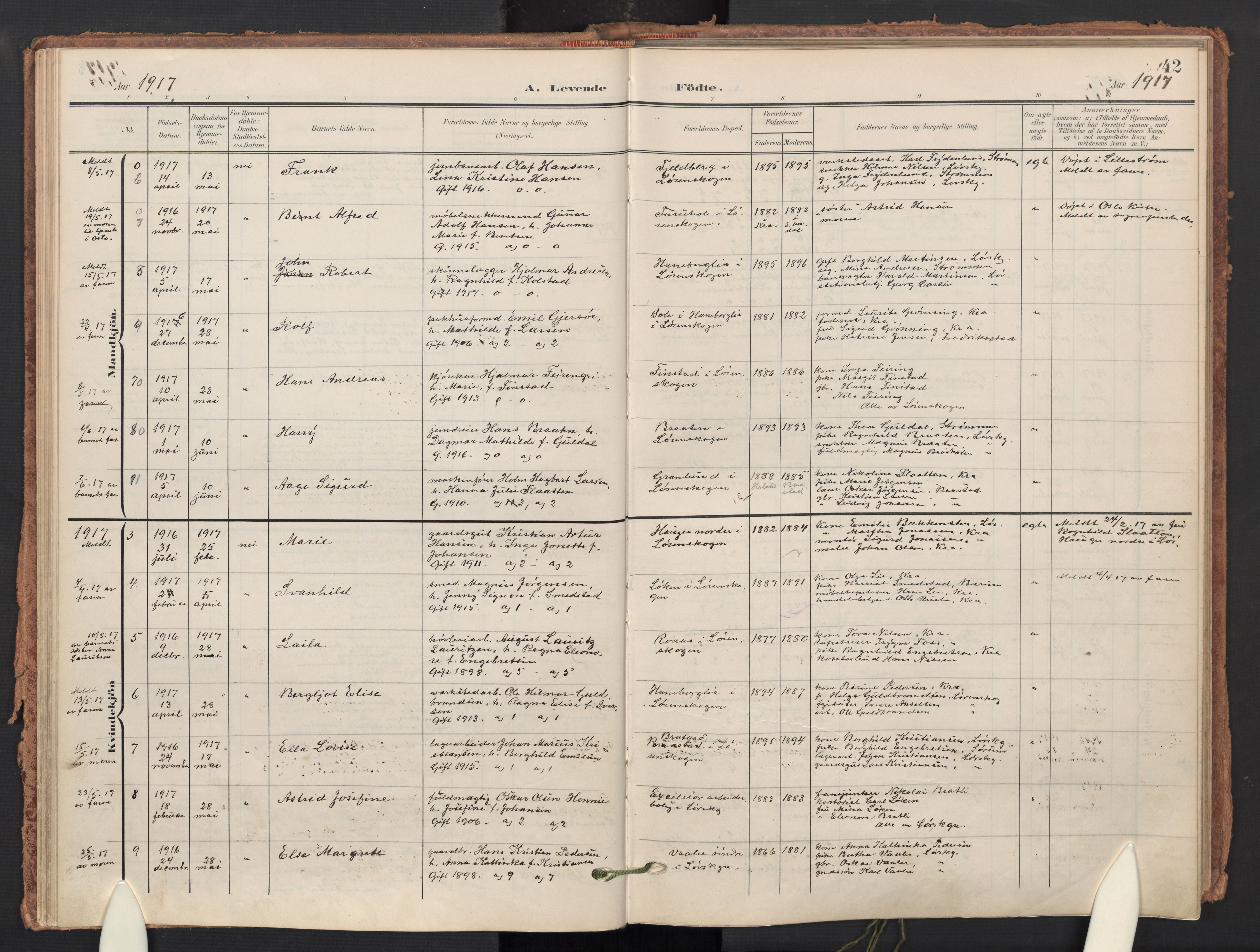 Skedsmo prestekontor Kirkebøker, AV/SAO-A-10033a/F/Fb/L0002: Ministerialbok nr. II 2, 1902-1921, s. 42