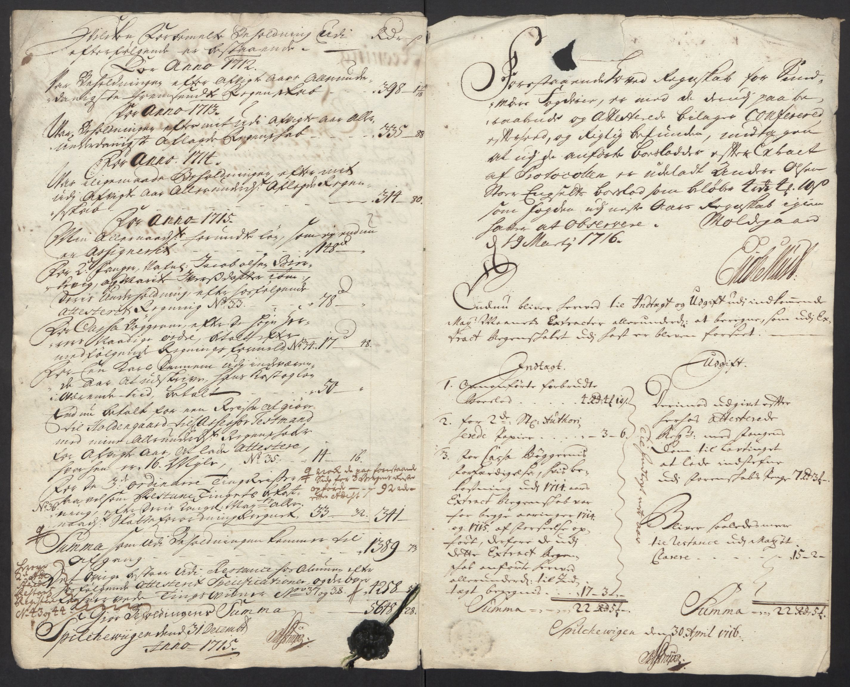 Rentekammeret inntil 1814, Reviderte regnskaper, Fogderegnskap, AV/RA-EA-4092/R54/L3567: Fogderegnskap Sunnmøre, 1715, s. 9