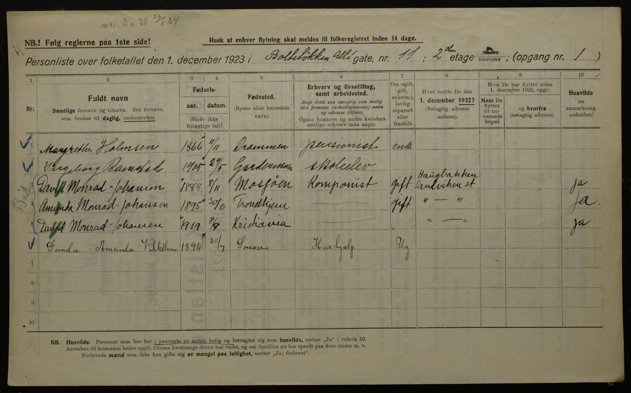 OBA, Kommunal folketelling 1.12.1923 for Kristiania, 1923, s. 8776