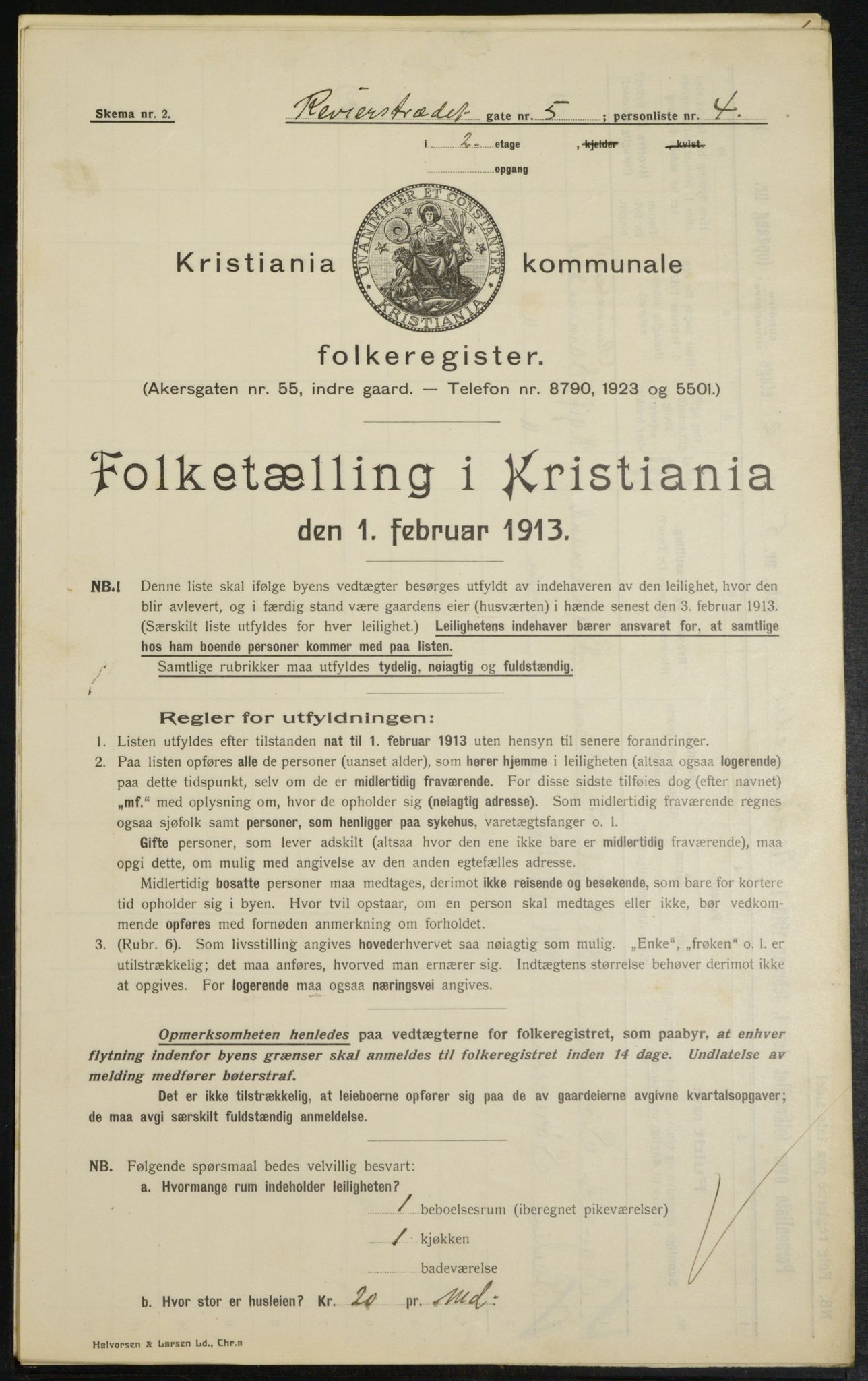 OBA, Kommunal folketelling 1.2.1913 for Kristiania, 1913, s. 82942