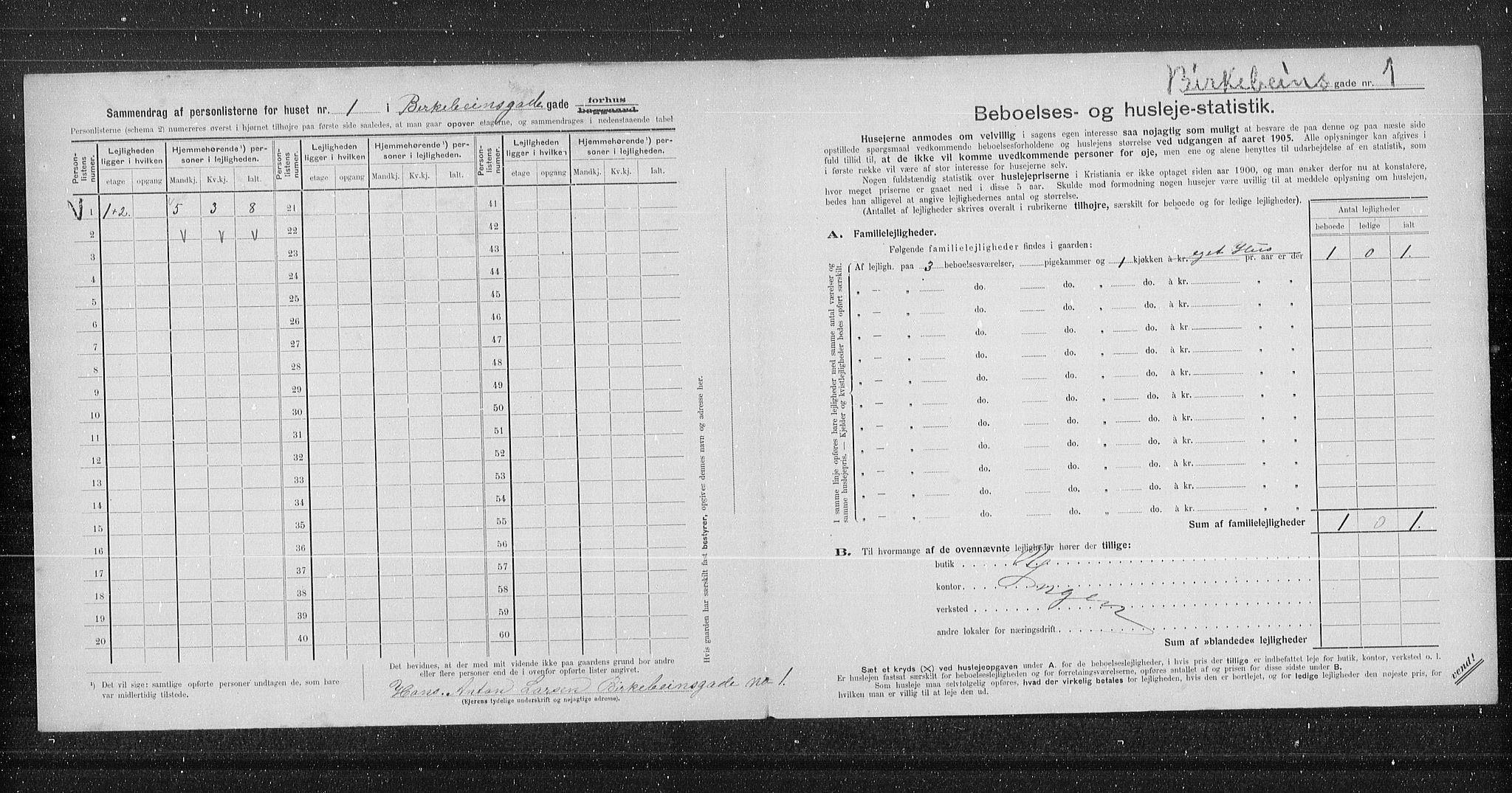 OBA, Kommunal folketelling 31.12.1905 for Kristiania kjøpstad, 1905, s. 2384
