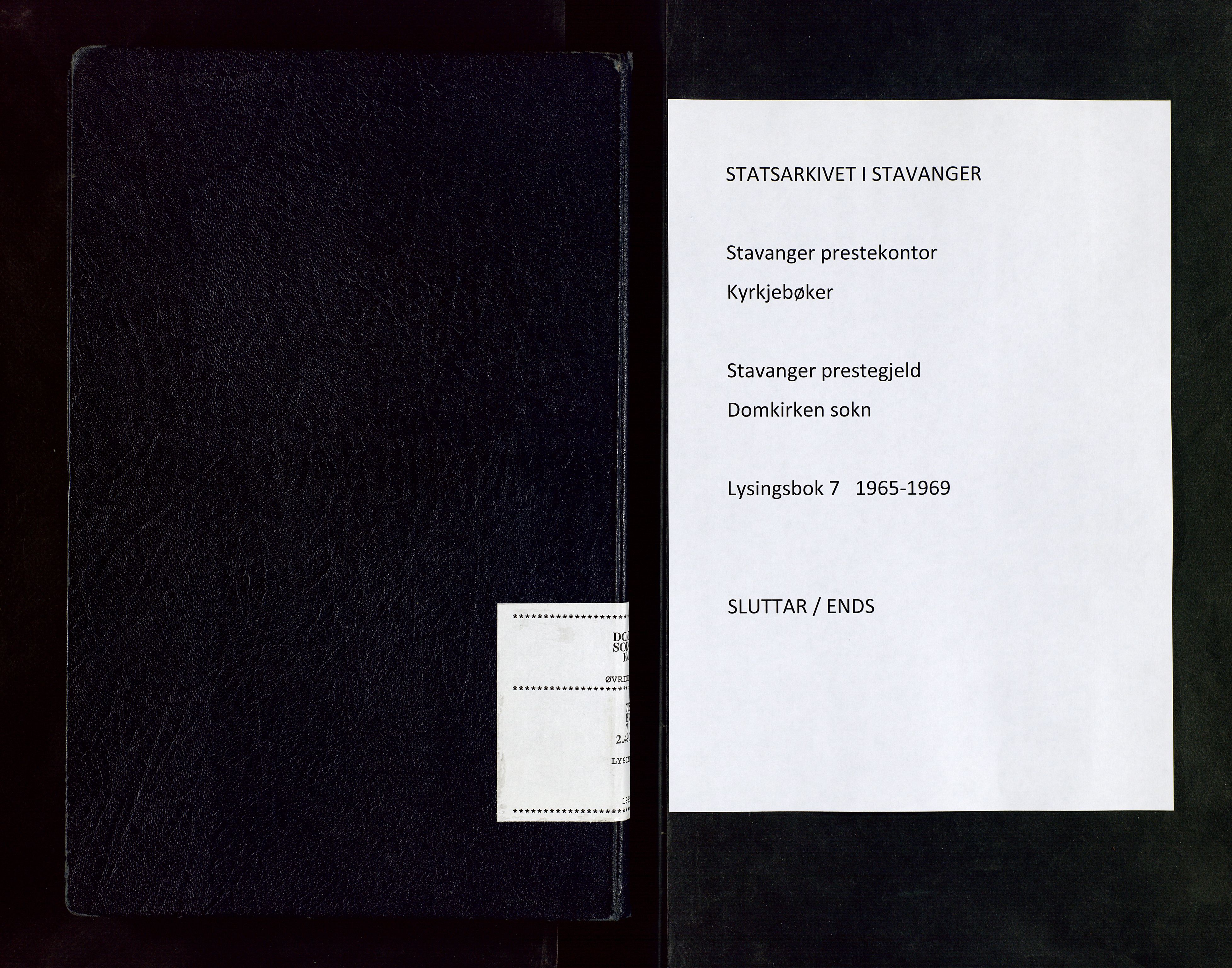 Domkirken sokneprestkontor, SAST/A-101812/001/70/705BB/L0007: Lysningsprotokoll nr. 7, 1965-1969