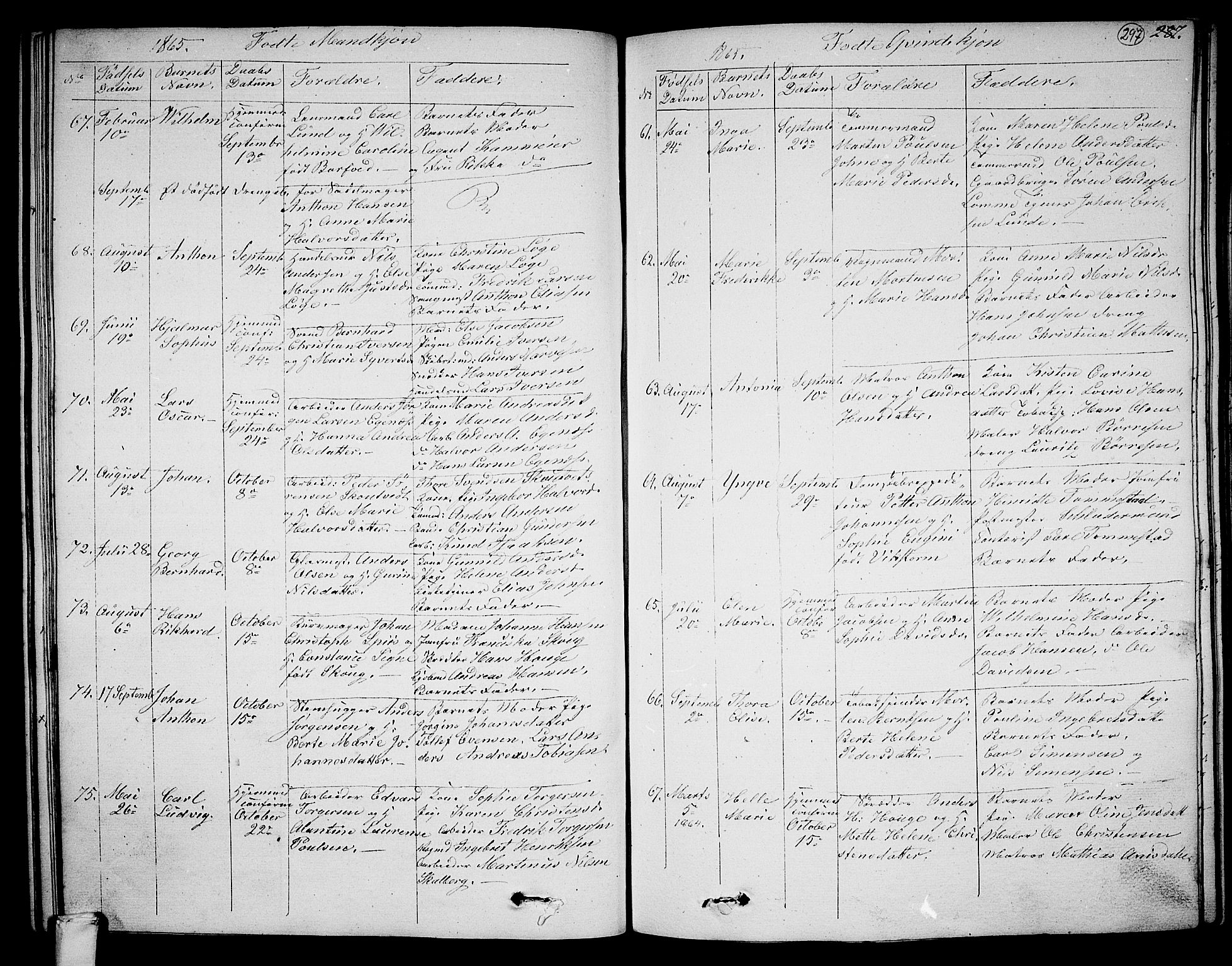 Larvik kirkebøker, AV/SAKO-A-352/G/Ga/L0003a: Klokkerbok nr. I 3A, 1830-1870, s. 297