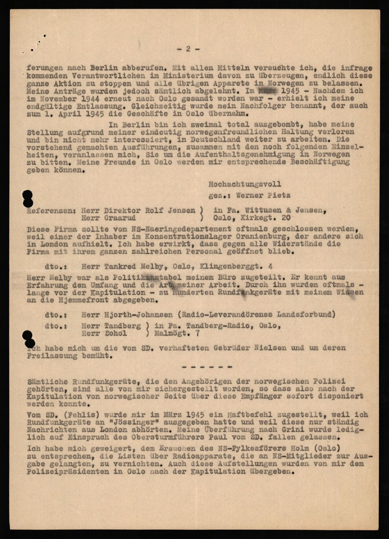 Forsvaret, Forsvarets overkommando II, AV/RA-RAFA-3915/D/Db/L0026: CI Questionaires. Tyske okkupasjonsstyrker i Norge. Tyskere., 1945-1946, s. 173