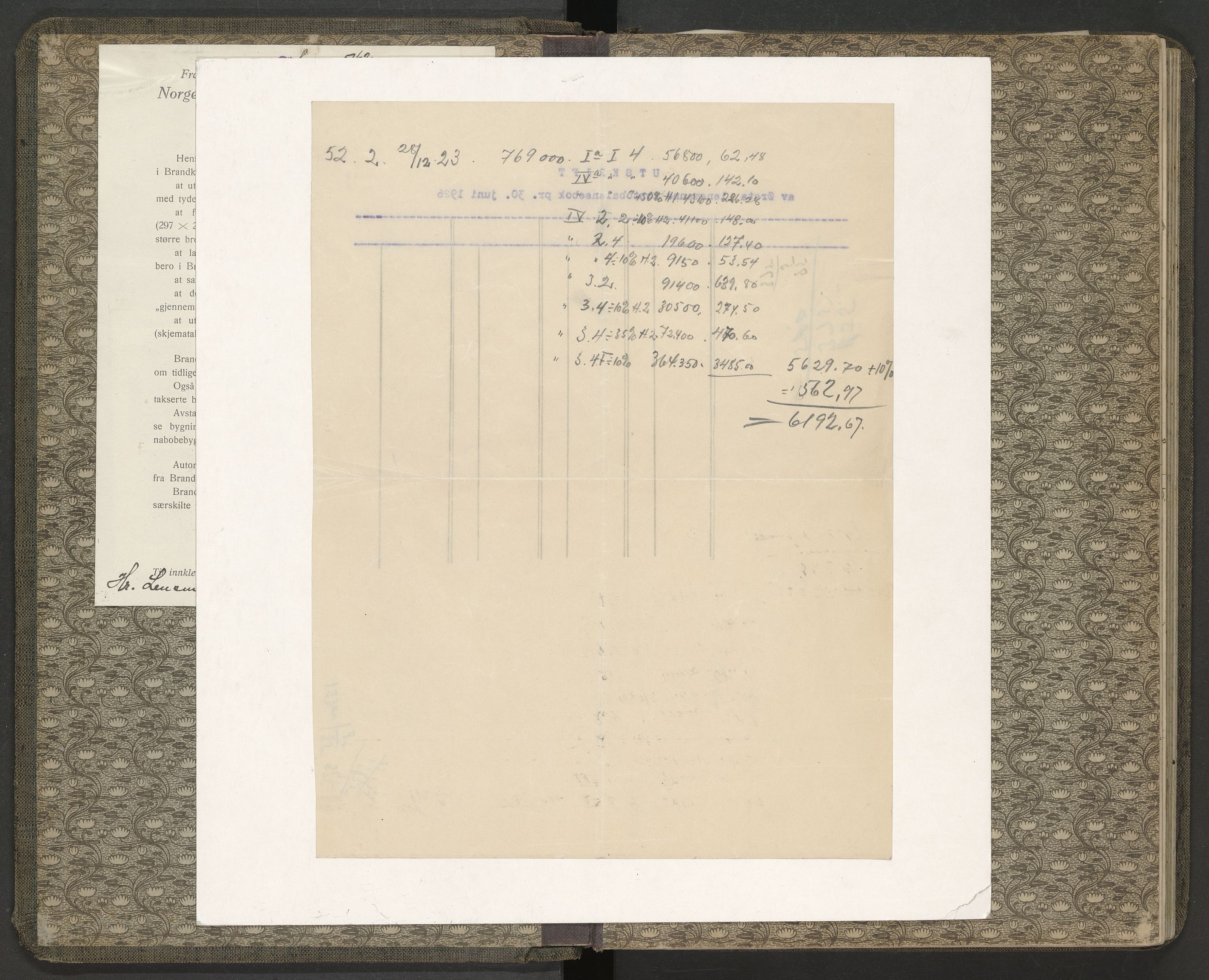 Norges Brannkasse Ørsta, AV/SAT-A-5489/F/Fa/L0001: Branntakstprotokoll, 1906-1934