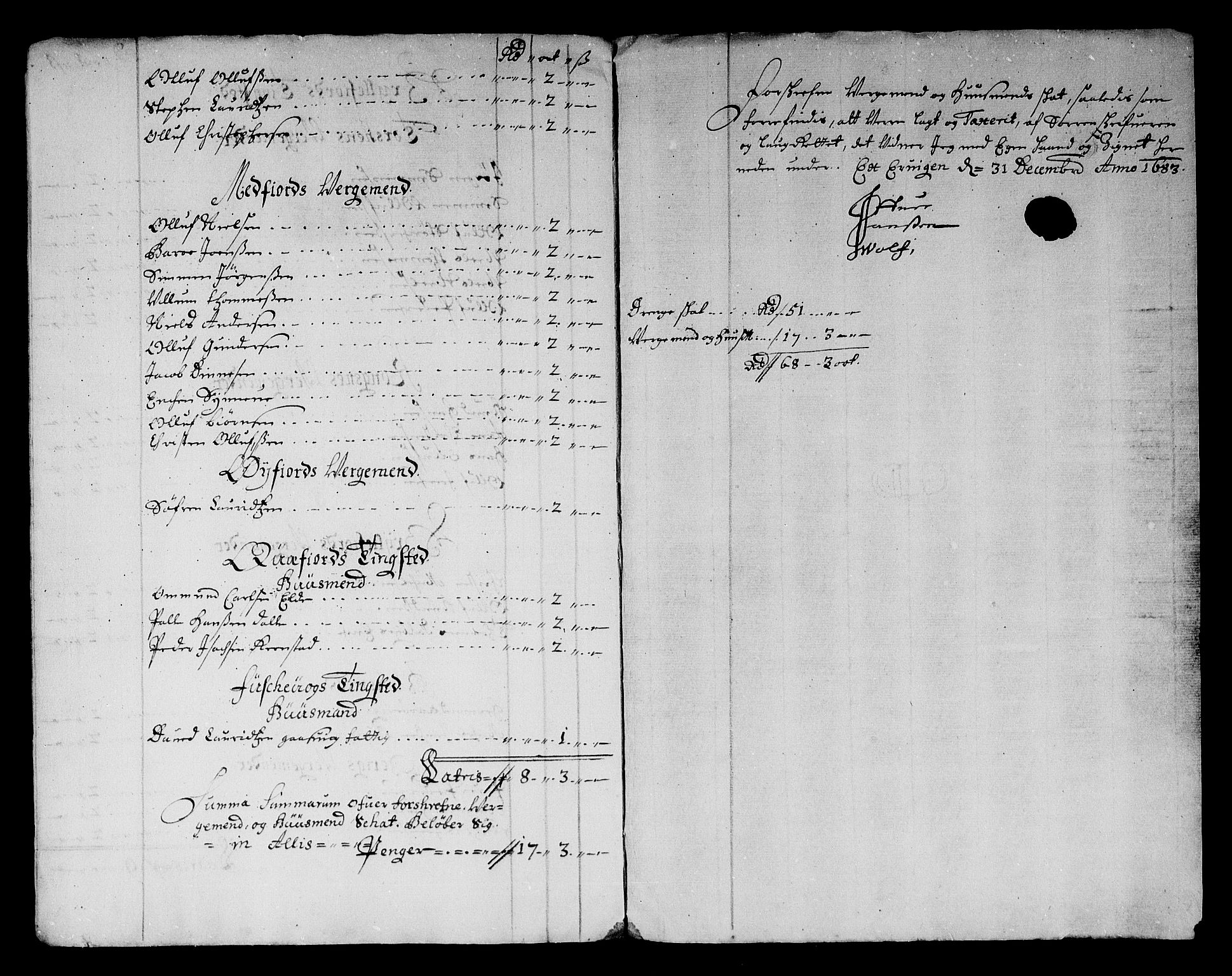 Rentekammeret inntil 1814, Reviderte regnskaper, Stiftamtstueregnskaper, Trondheim stiftamt og Nordland amt, AV/RA-EA-6044/R/Rg/L0074: Trondheim stiftamt og Nordland amt, 1683