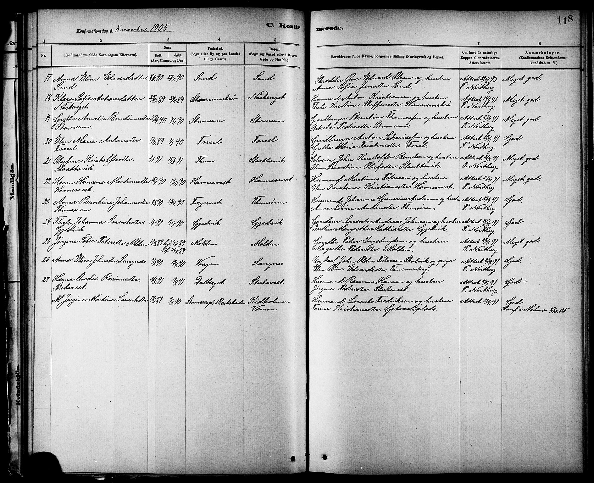 Ministerialprotokoller, klokkerbøker og fødselsregistre - Nord-Trøndelag, SAT/A-1458/744/L0423: Klokkerbok nr. 744C02, 1886-1905, s. 118