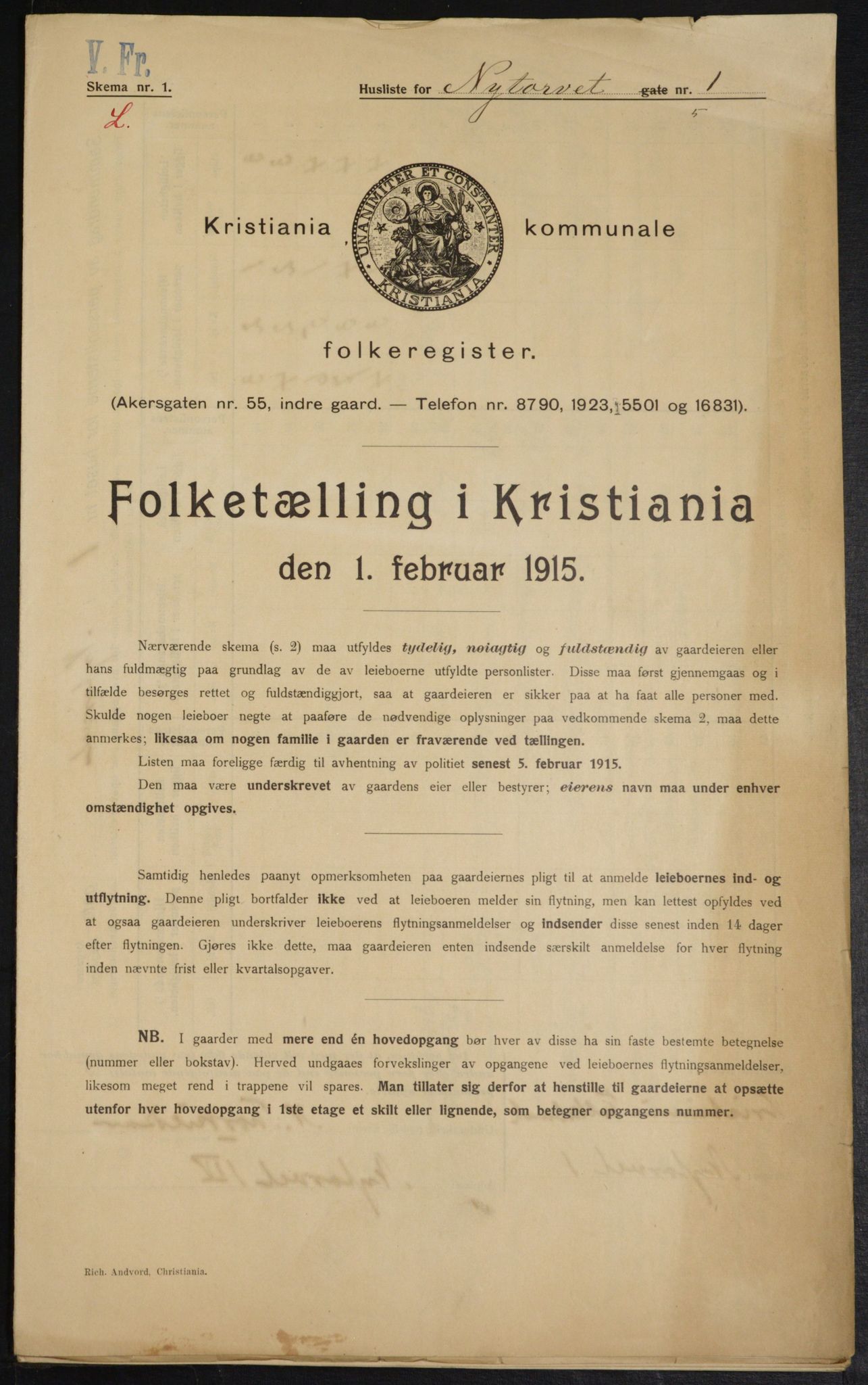 OBA, Kommunal folketelling 1.2.1915 for Kristiania, 1915, s. 73415