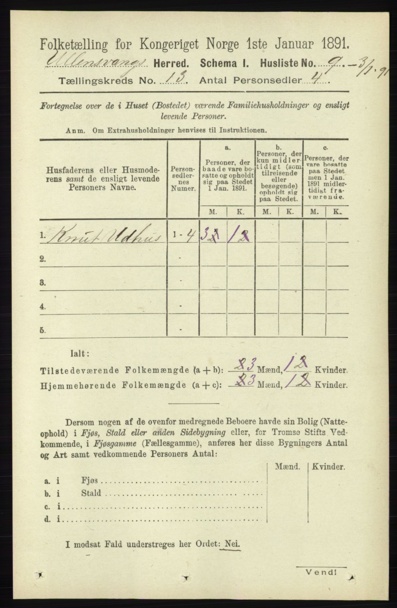 RA, Folketelling 1891 for 1230 Ullensvang herred, 1891, s. 5030