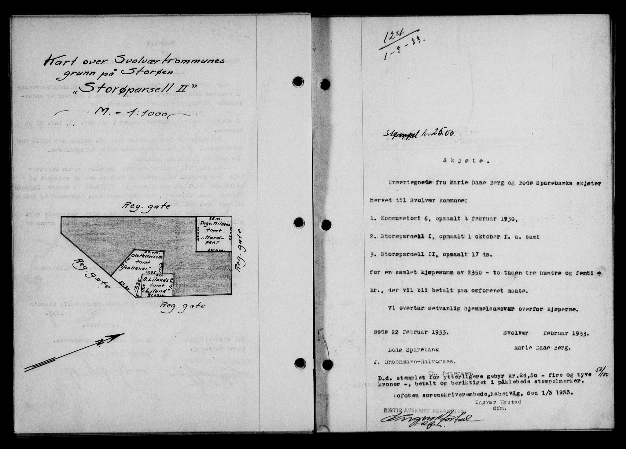 Lofoten sorenskriveri, SAT/A-0017/1/2/2C/L0027b: Pantebok nr. 27b, 1933-1933, Tingl.dato: 01.03.1933
