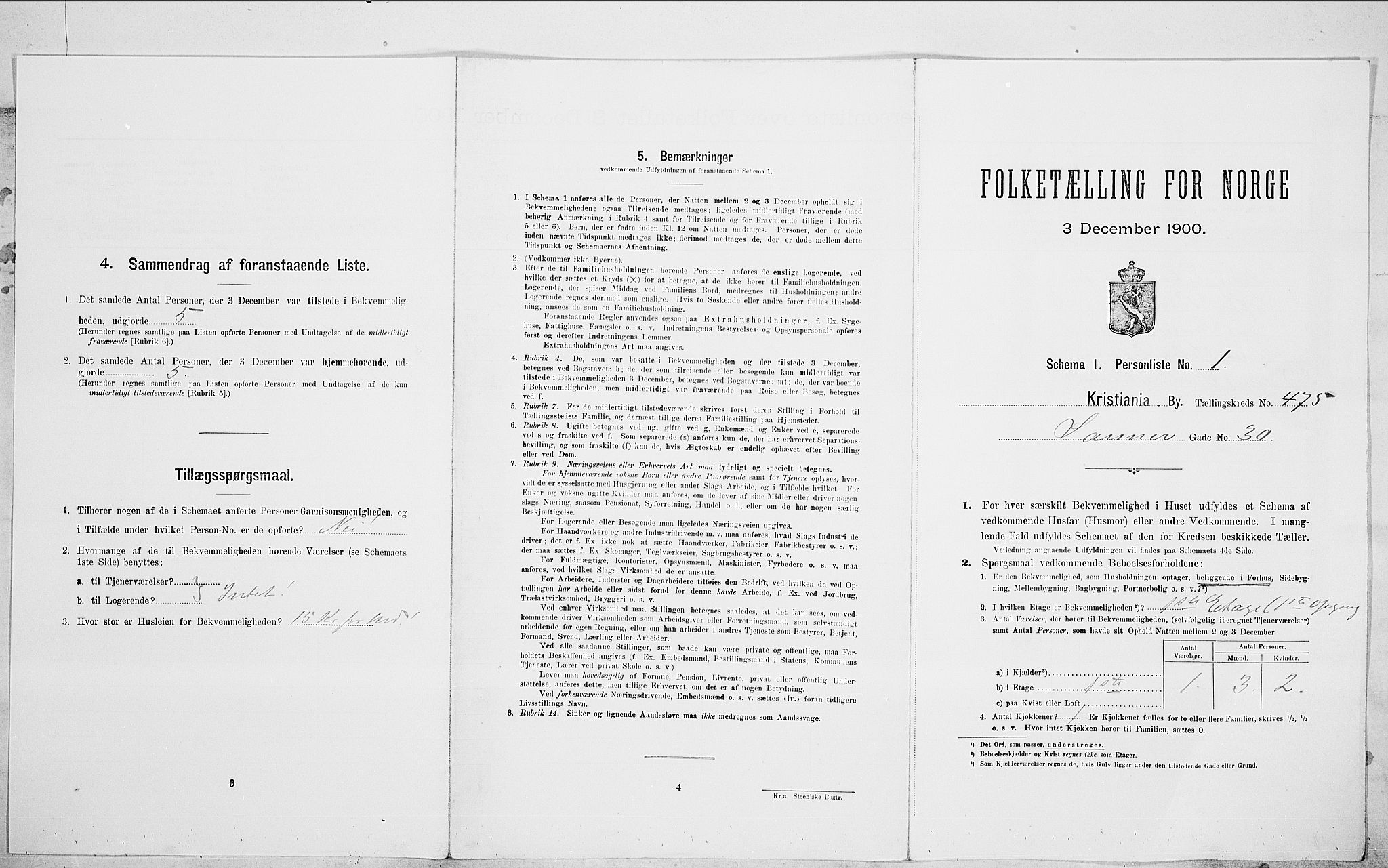 SAO, Folketelling 1900 for 0301 Kristiania kjøpstad, 1900, s. 79172