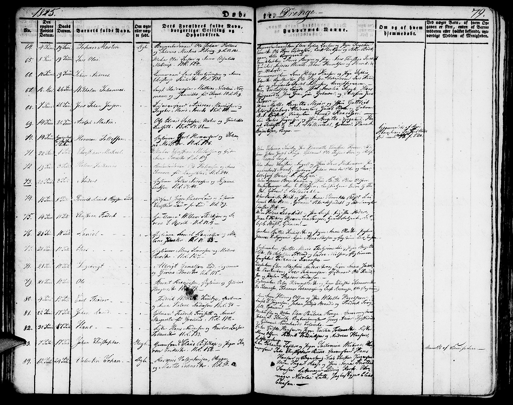 Domkirken sokneprestembete, AV/SAB-A-74801/H/Haa/L0012: Ministerialbok nr. A 12, 1821-1840, s. 79