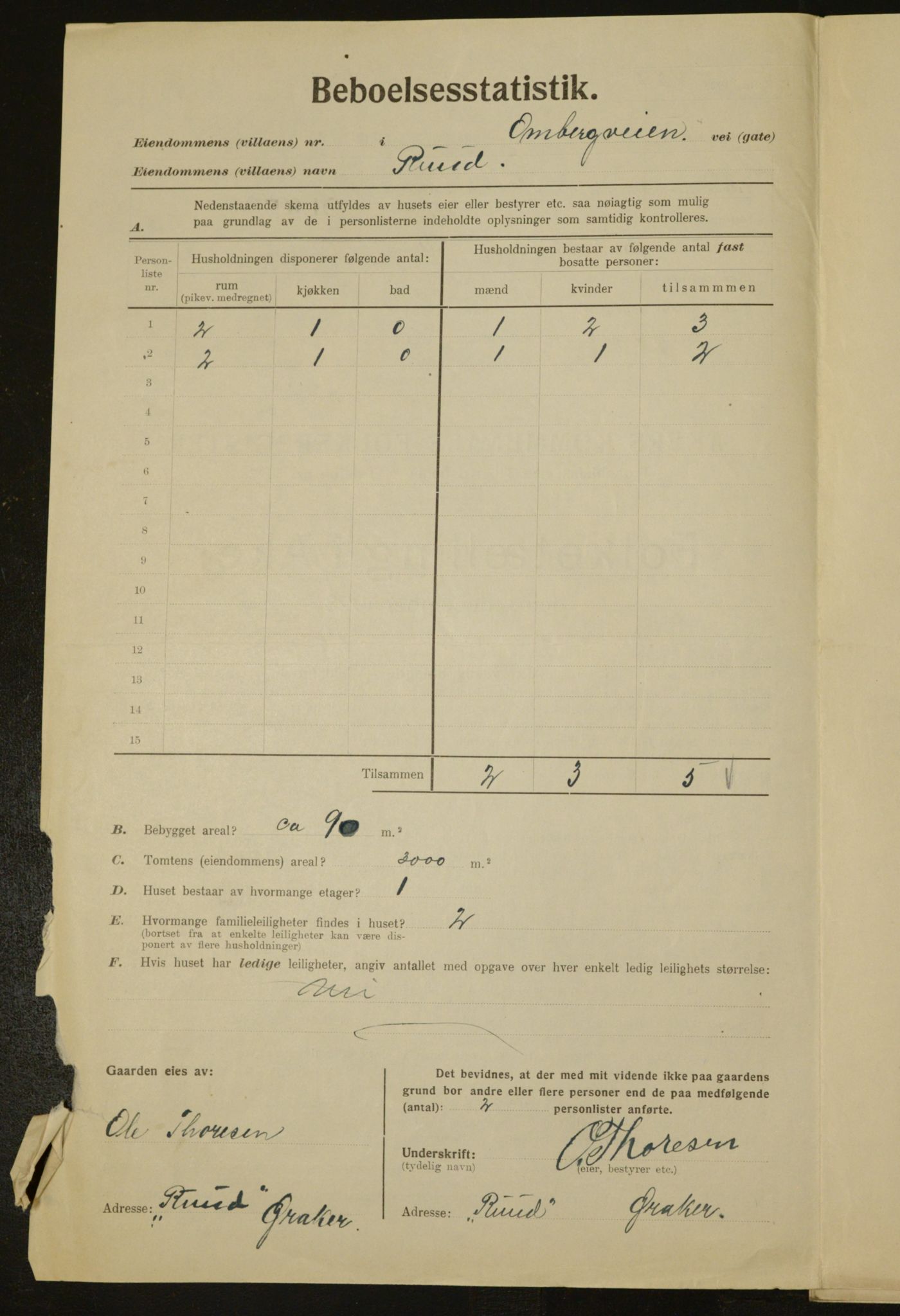 , Kommunal folketelling 1.12.1923 for Aker, 1923, s. 1715