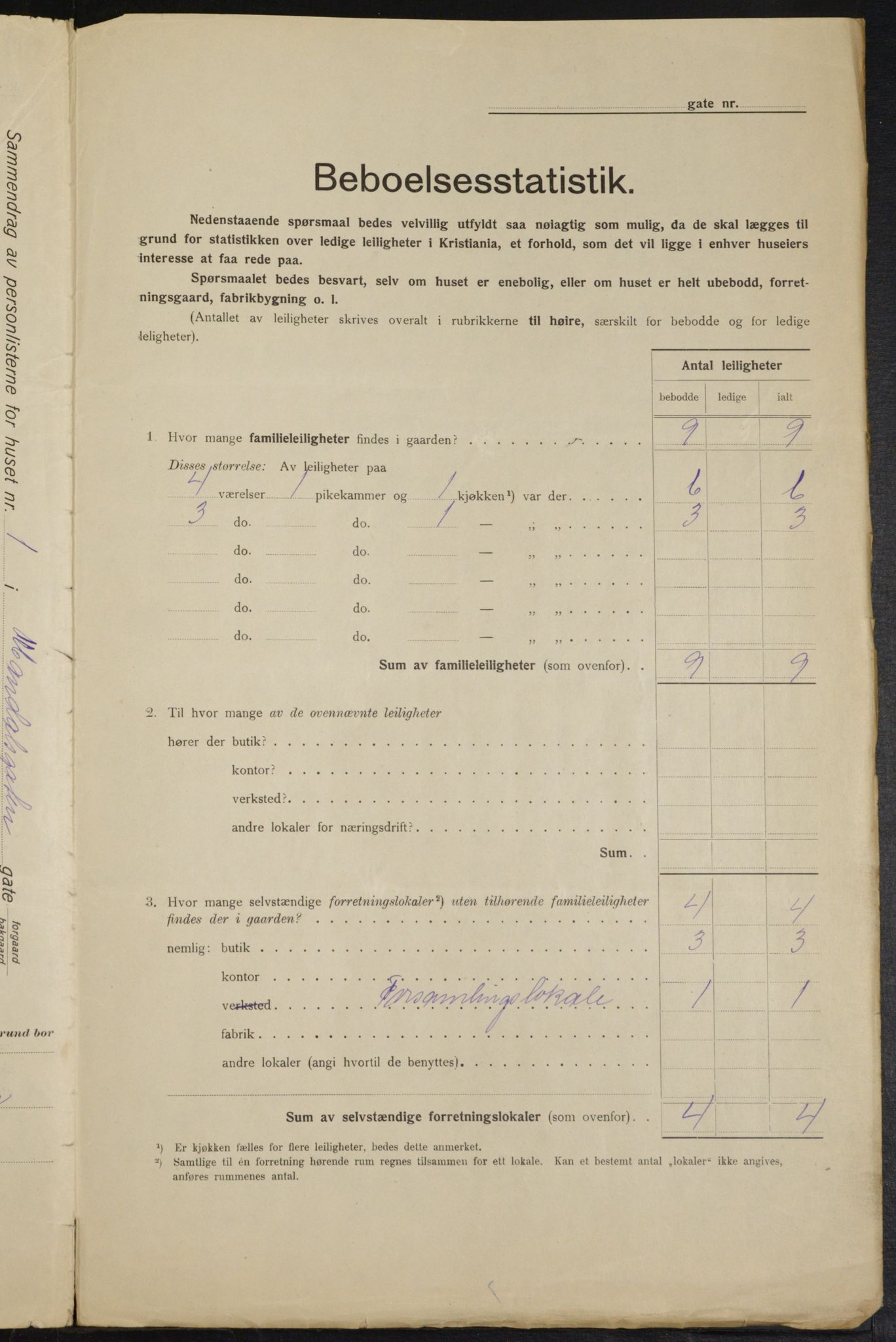 OBA, Kommunal folketelling 1.2.1915 for Kristiania, 1915, s. 59500