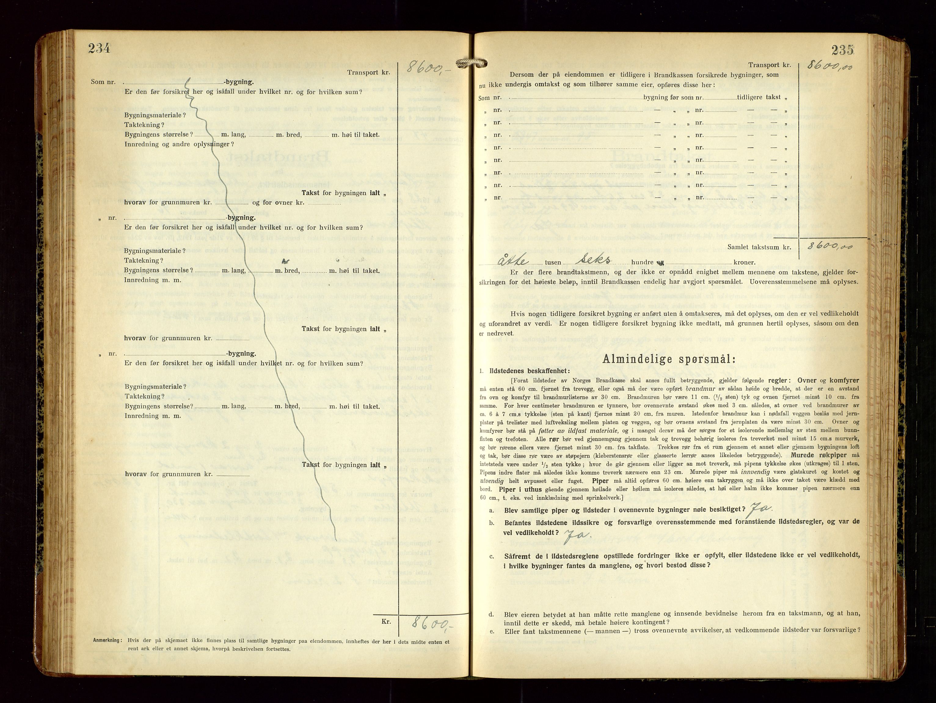 Høyland/Sandnes lensmannskontor, AV/SAST-A-100166/Gob/L0004: "Brandtakstprotokol", 1924-1933, s. 234-235