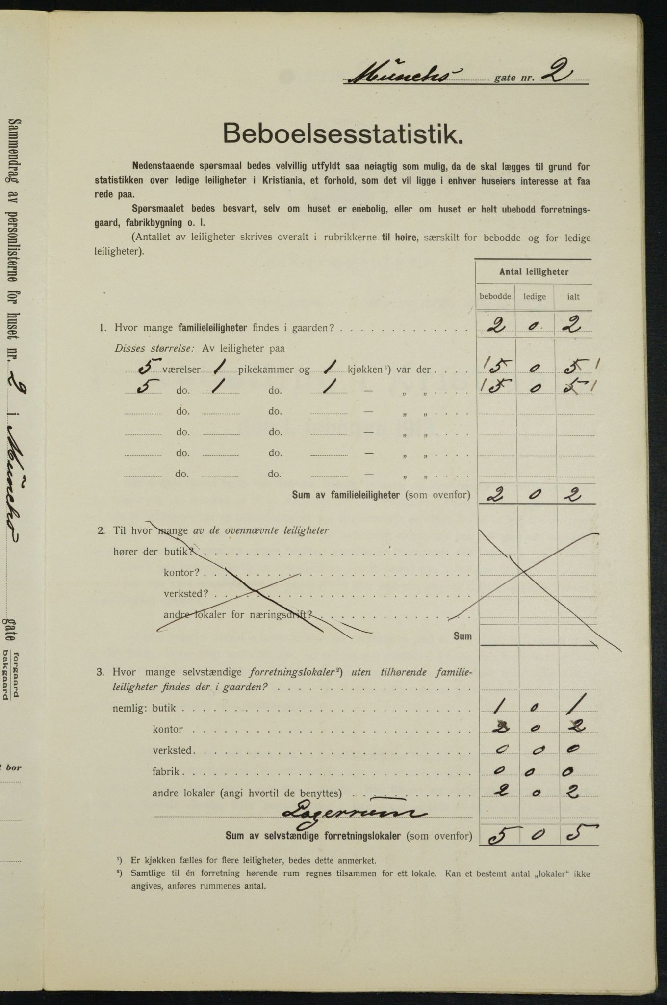 OBA, Kommunal folketelling 1.2.1913 for Kristiania, 1913, s. 66555