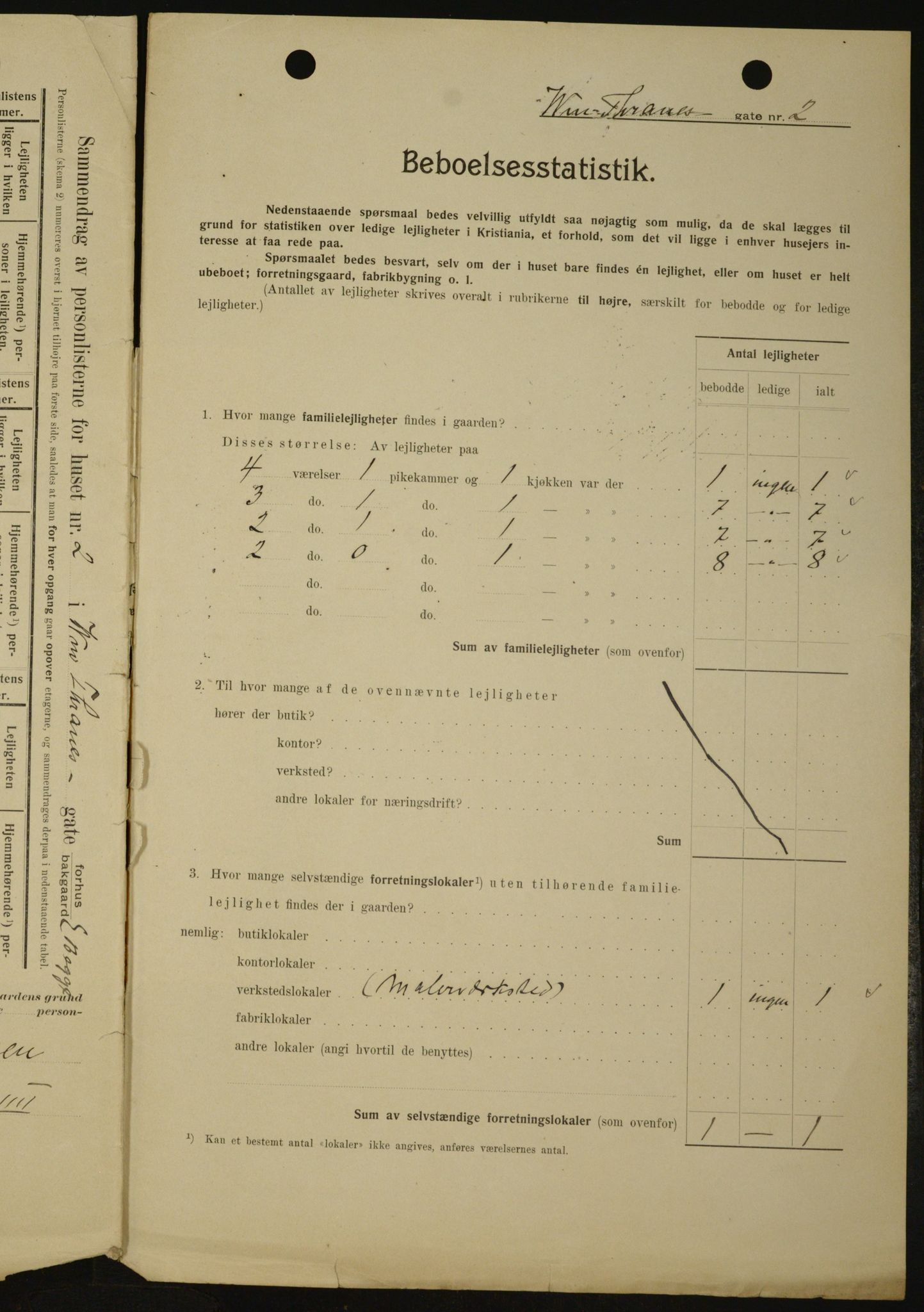 OBA, Kommunal folketelling 1.2.1909 for Kristiania kjøpstad, 1909, s. 114539