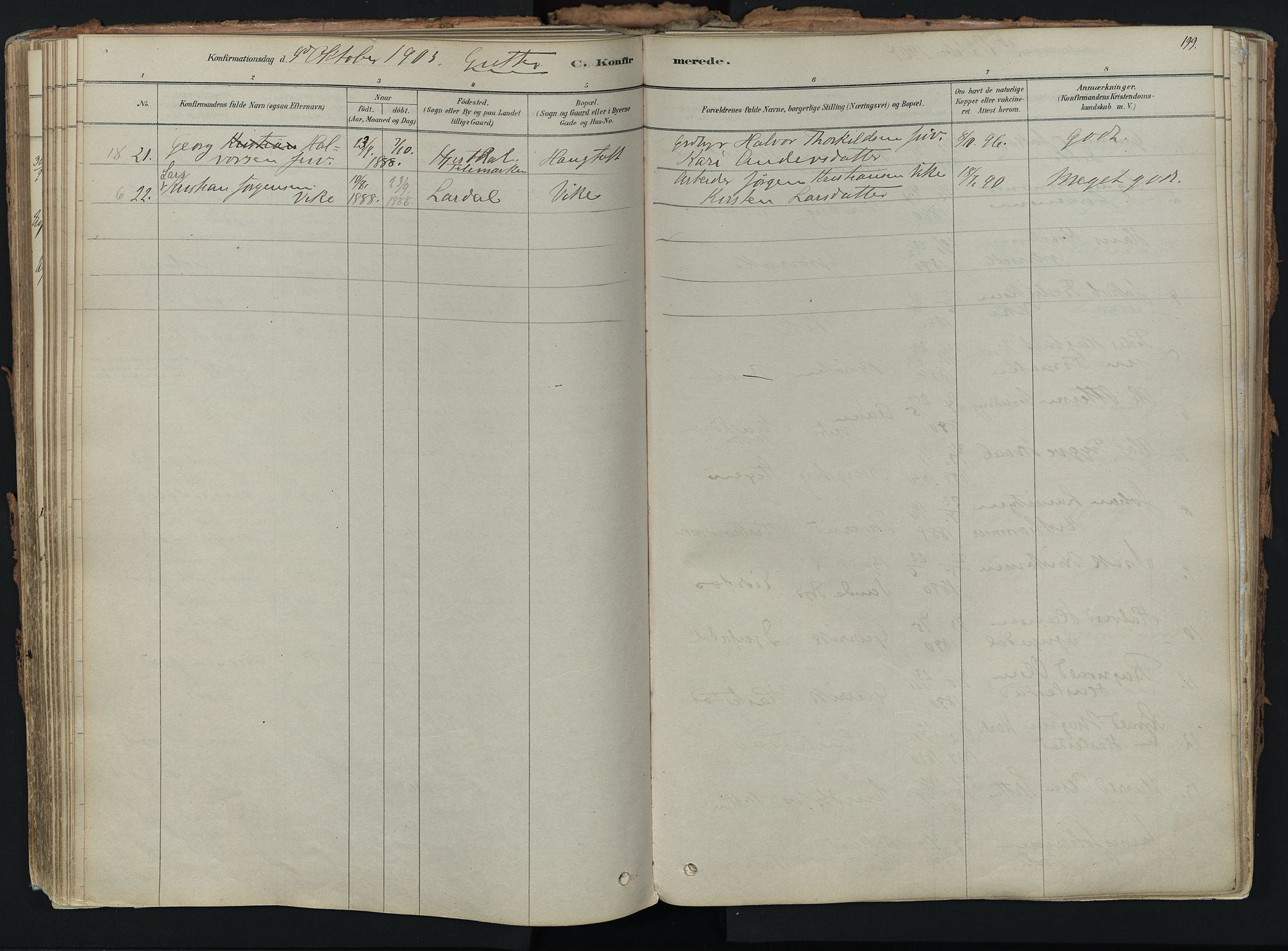 Hof kirkebøker, AV/SAKO-A-64/F/Fa/L0007: Ministerialbok nr. I 7, 1878-1940, s. 199