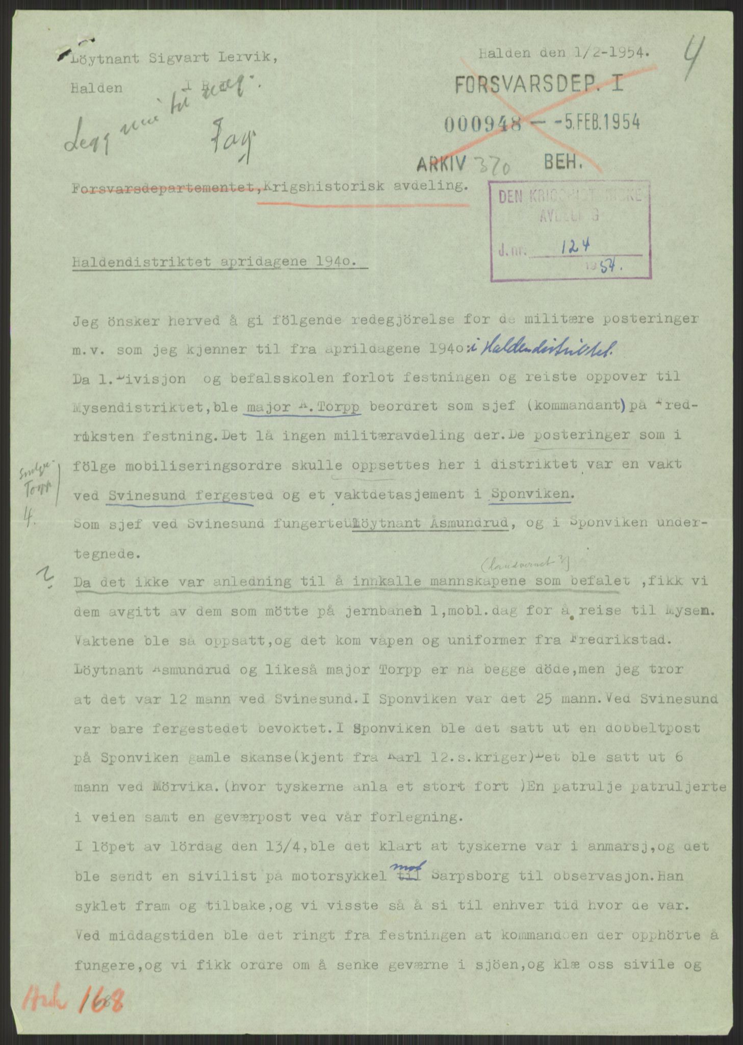 Forsvaret, Forsvarets krigshistoriske avdeling, AV/RA-RAFA-2017/Y/Yb/L0059: II-C-11-165-190  -  1. Divisjon, 1940, s. 617