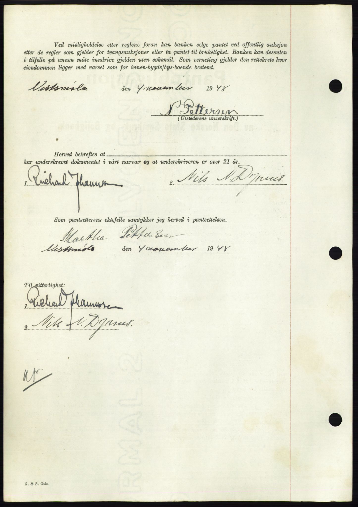 Nordmøre sorenskriveri, AV/SAT-A-4132/1/2/2Ca: Pantebok nr. B99, 1948-1948, Dagboknr: 3144/1948